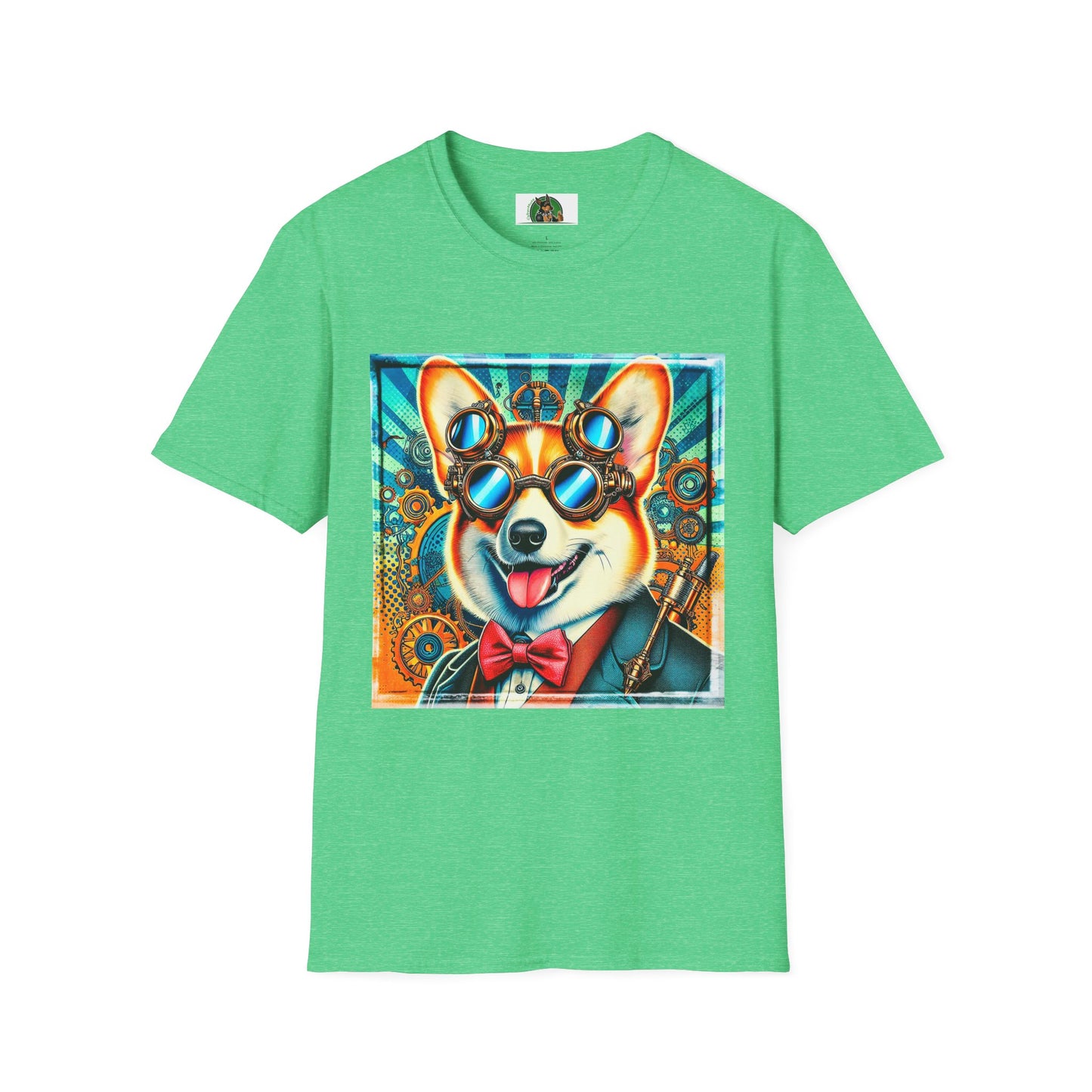 Pembroke Welsh Corgi steam punk T-Shirt Printify S Heather Irish Green