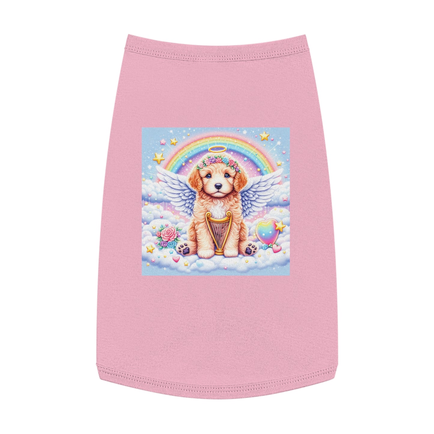 Pet Tank Golden Doodle baby Angel shirt Pets Printify L Pink