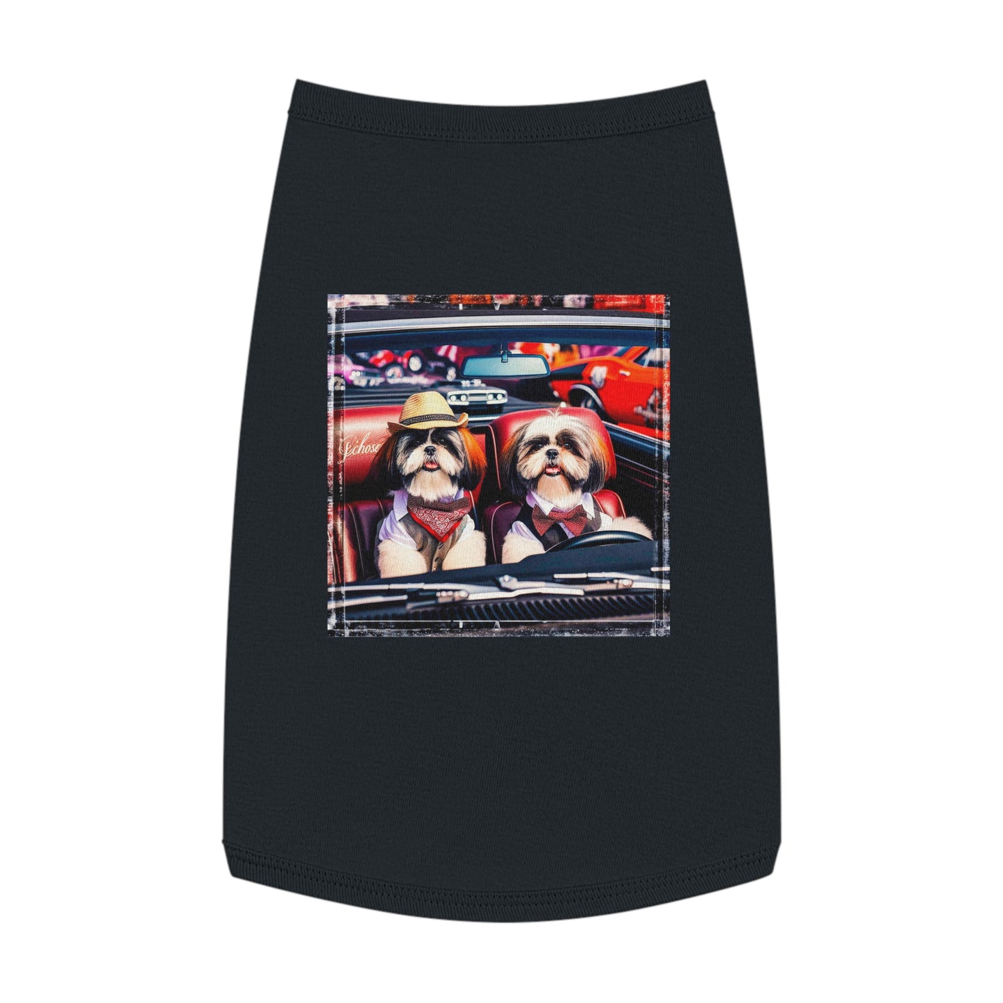 Pet Tank Top Shih Tzu driving shirt Pets Printify L Black