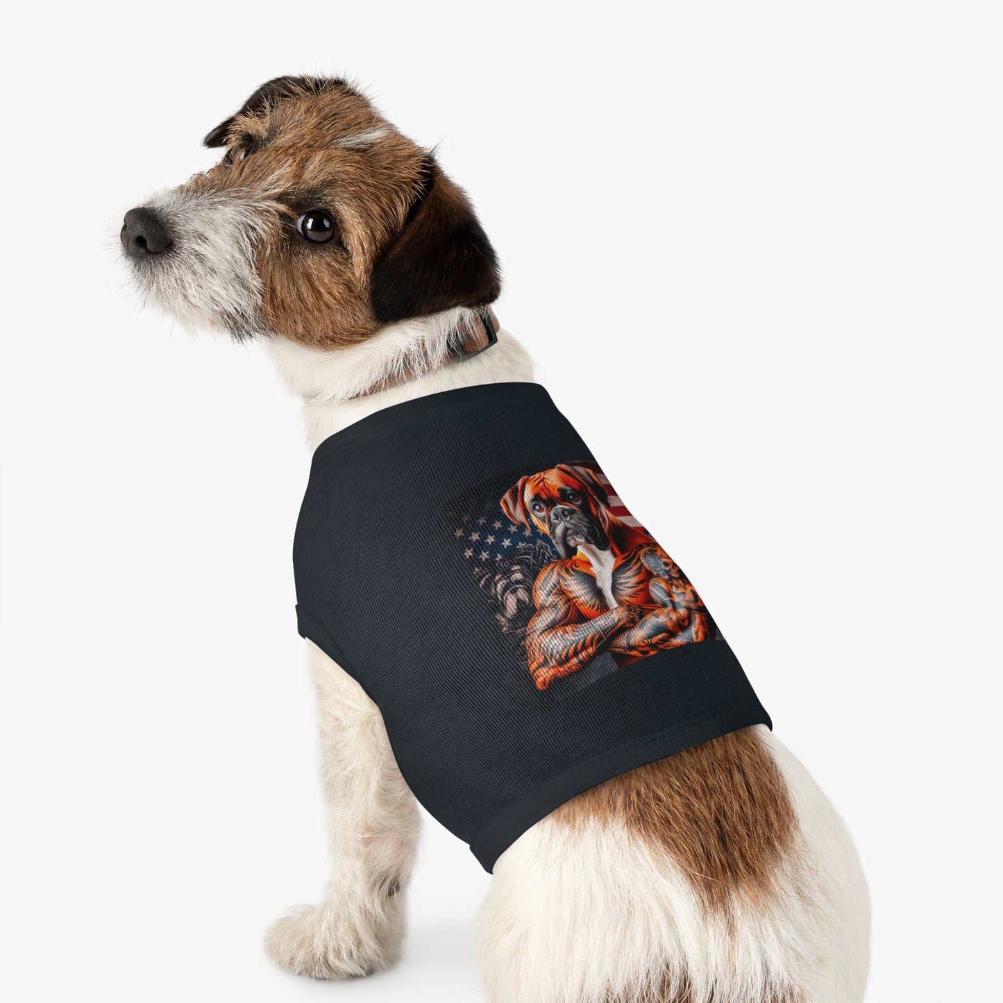 Pet Tank Top Boxer Dog American Flag Pets Printify