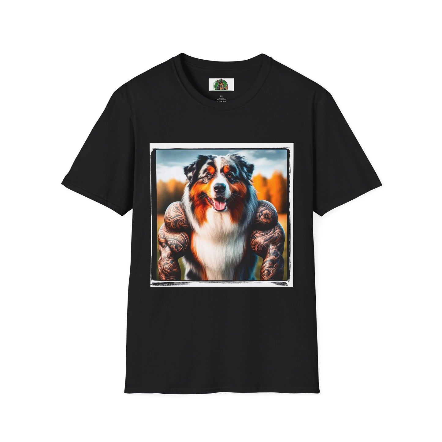 Australian Shepherd Muscle Dog T-Shirt Printify XS Black