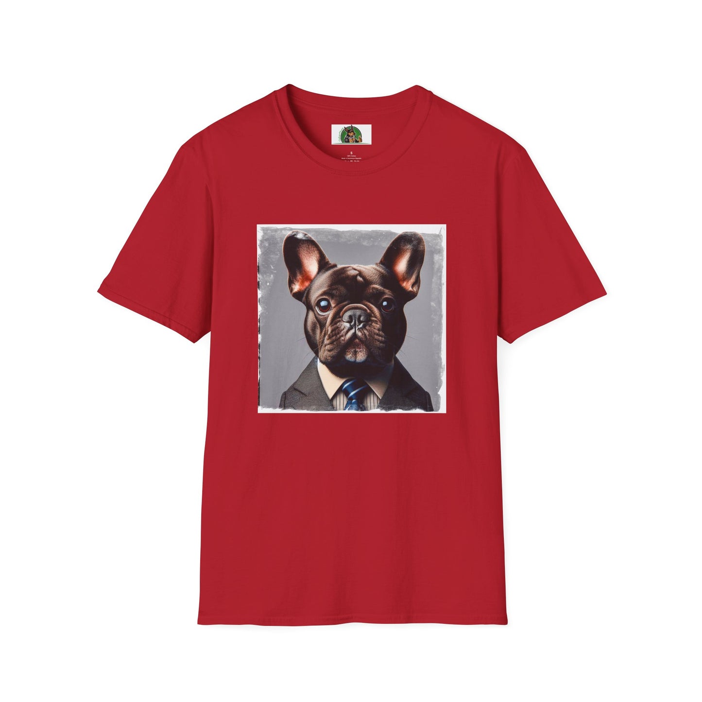 French Bulldog smart businessman T-Shirt Printify S Cherry Red