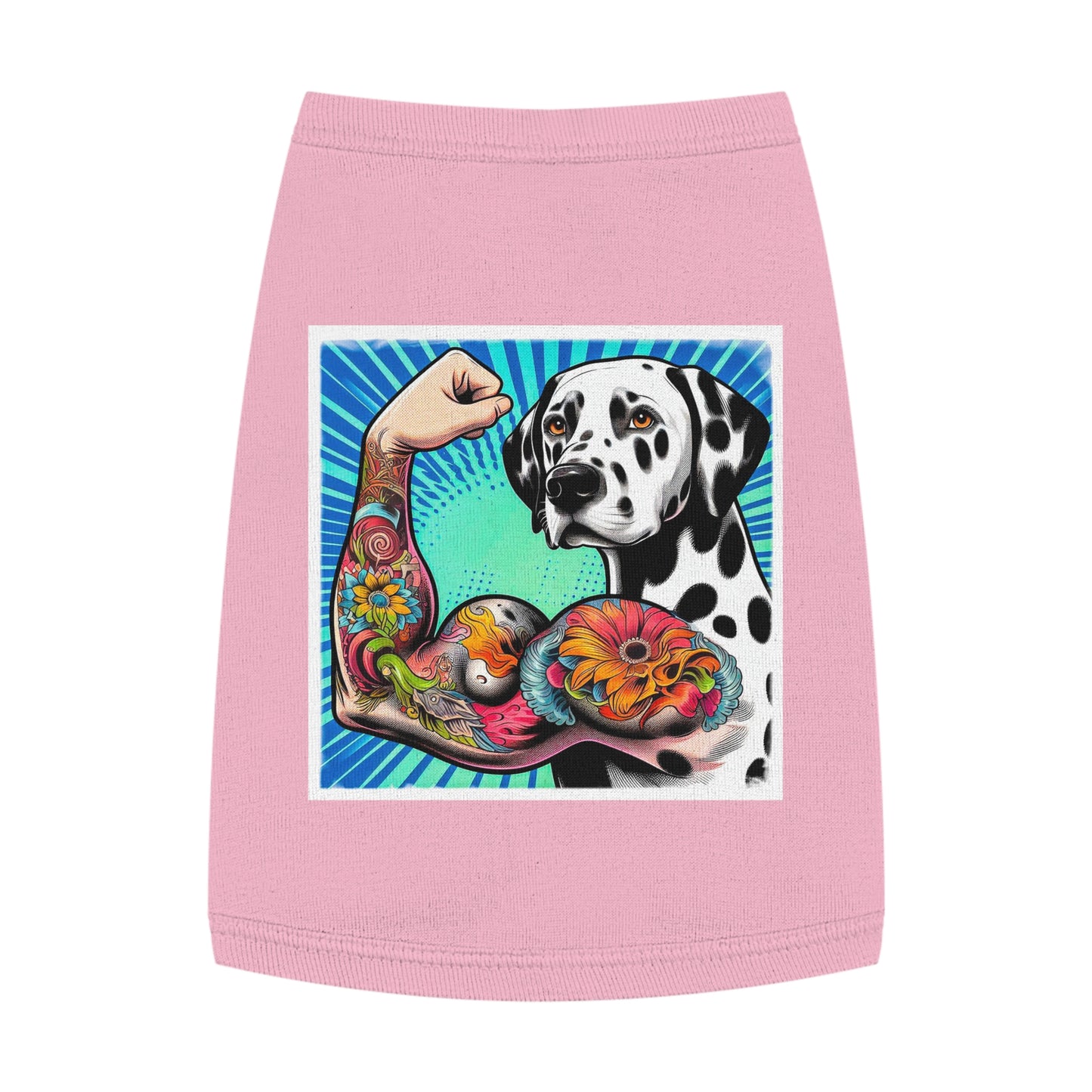 Pet Tank Top Dalmatian exercising t shirt Pets Printify M Pink
