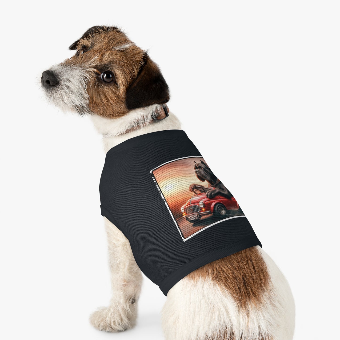 Wacky Pet Tank Top Cane Corso Dog In Small Car Pets Printify