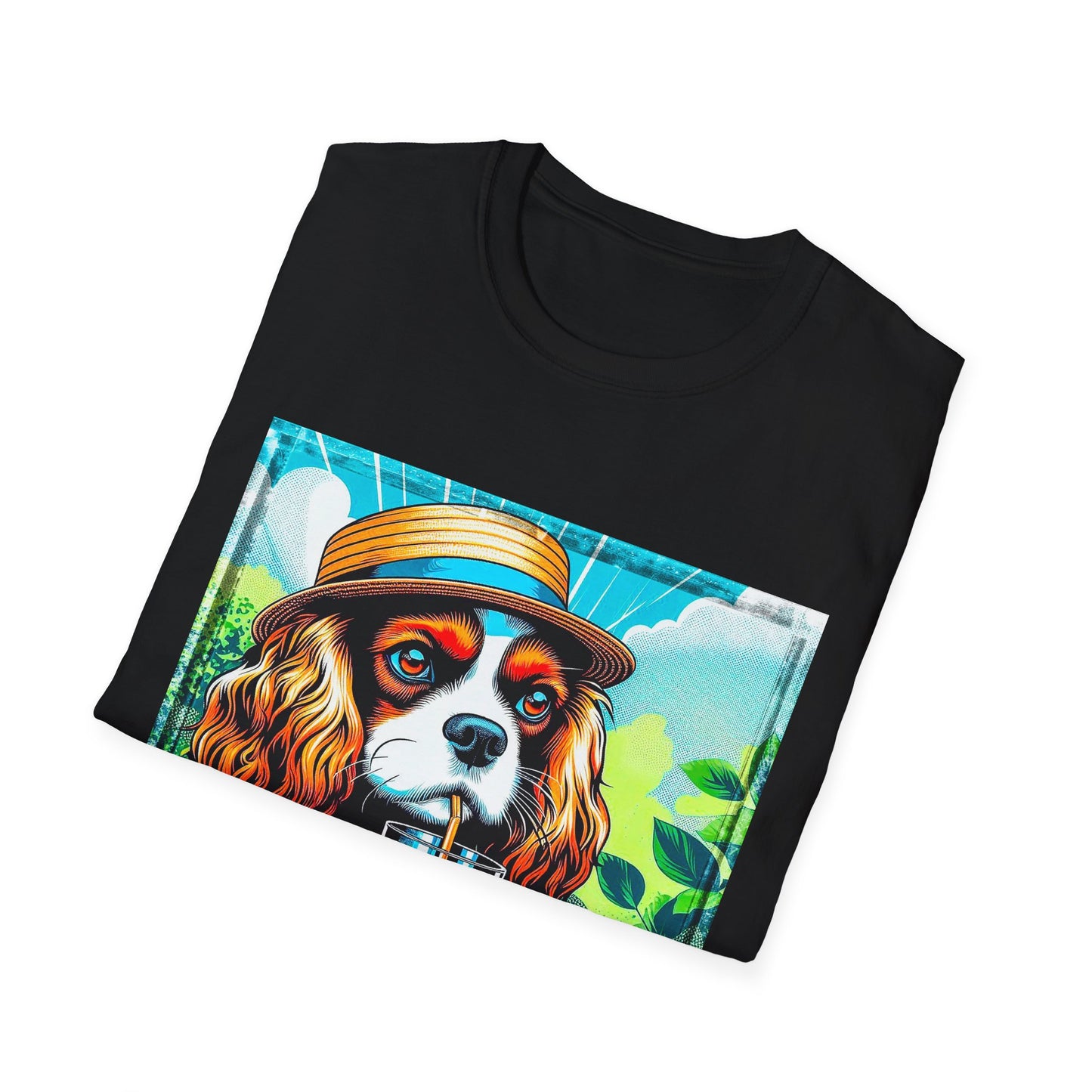Cavalier King Charles Spaniel Summer Dog TShirt T-Shirt Printify