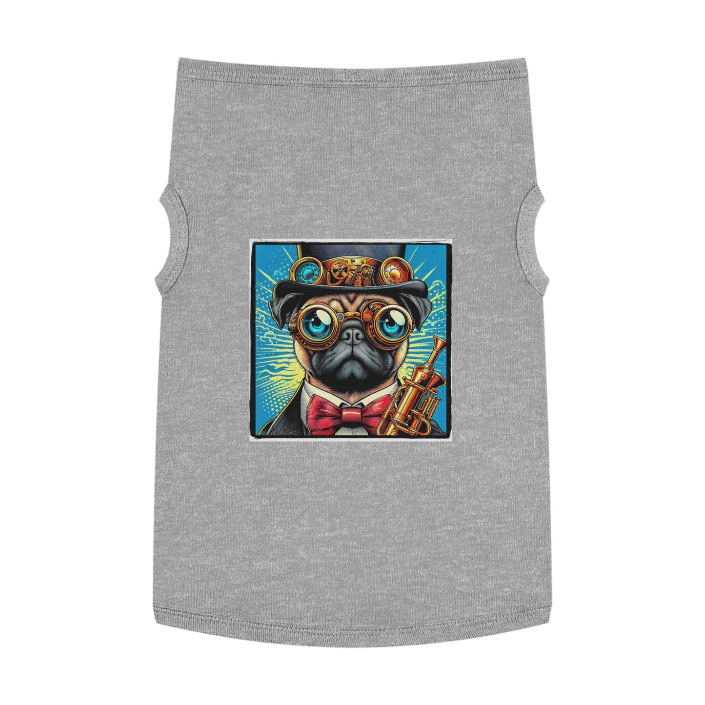 Pet Tank Top Pug steam punk cutie Pets Printify XL Heather