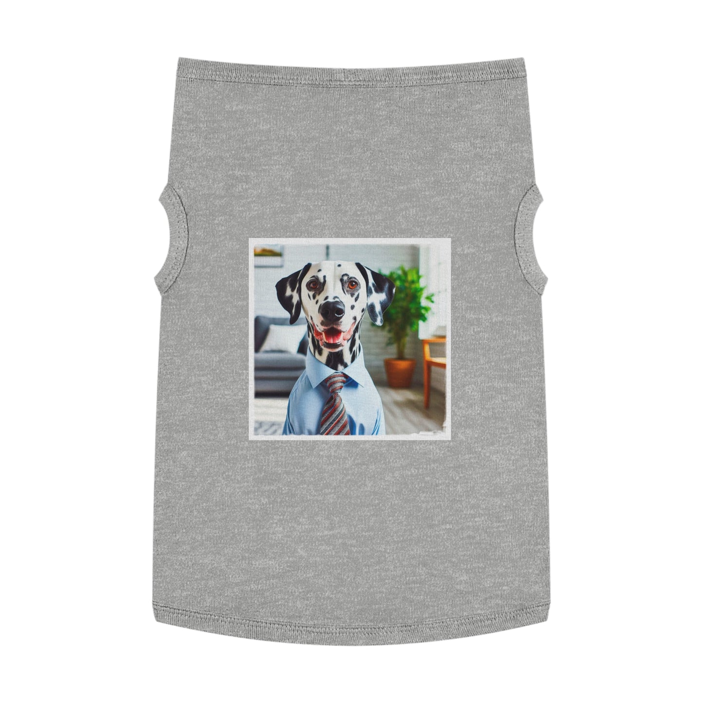 Pet Tank Top Dalmatian happy businessman t shirt Pets Printify XL Heather