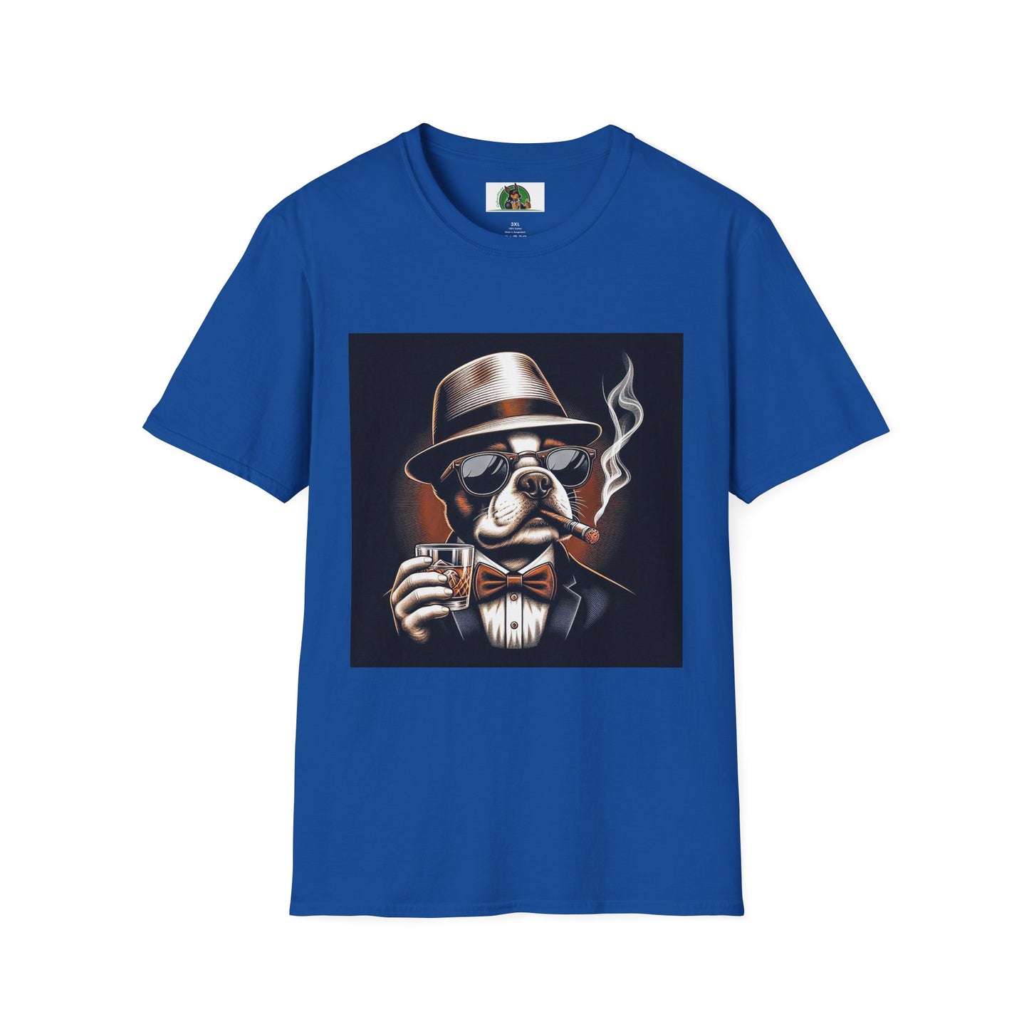 Boston Terrier Smoking T-shirt T-Shirt Printify XS Royal