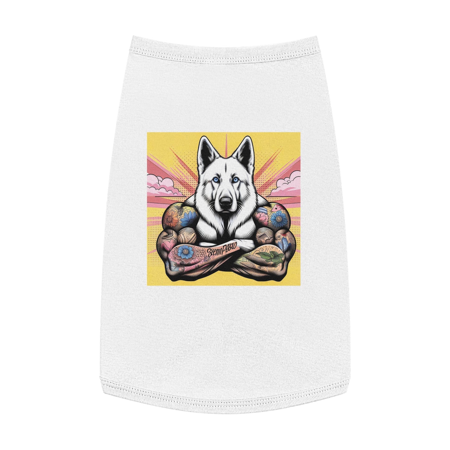 German Shepherd big arms Pets Printify L White