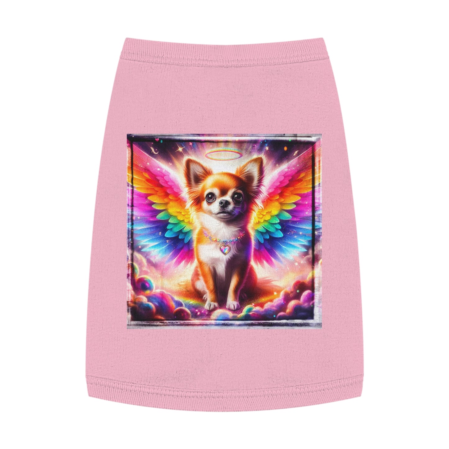 Pet Tank Top Chihuahua colorful wings t shirt Pets Printify M Pink