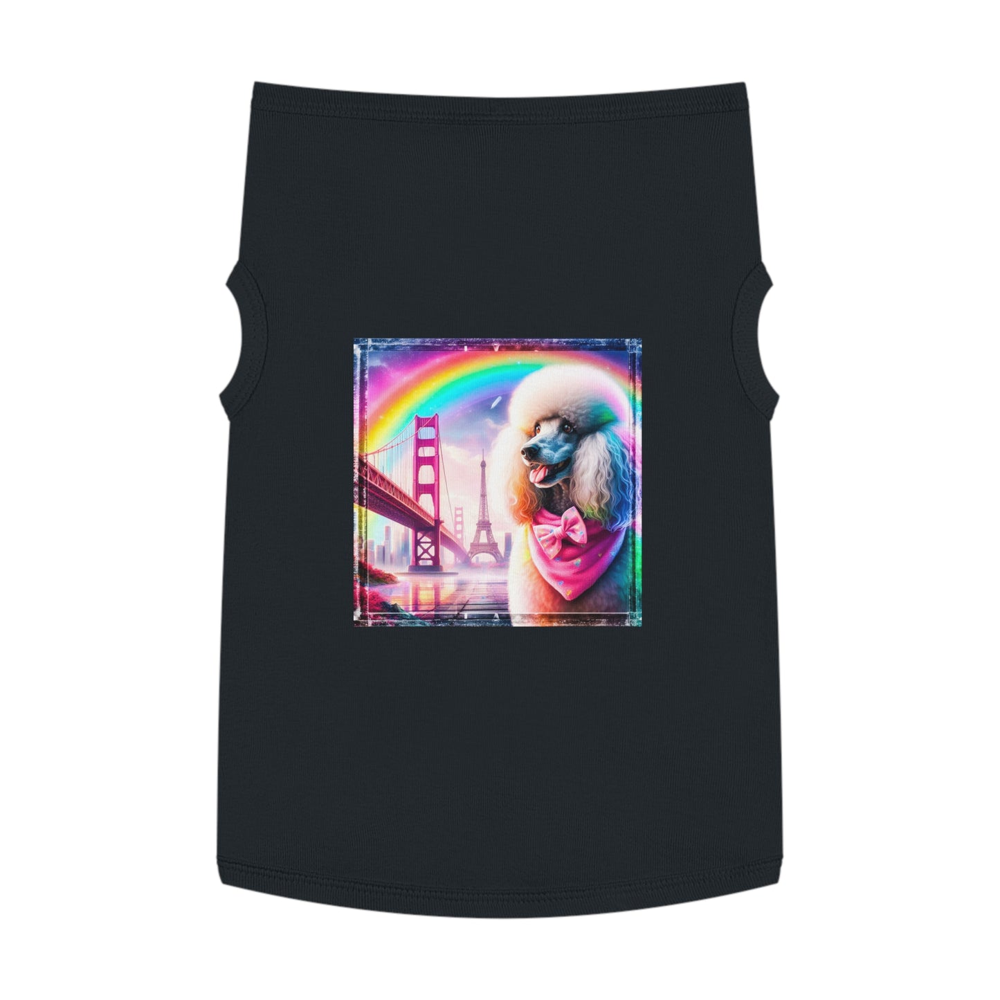 Pet Tank Top Poodle pink bridge shirt Pets Printify XL Black