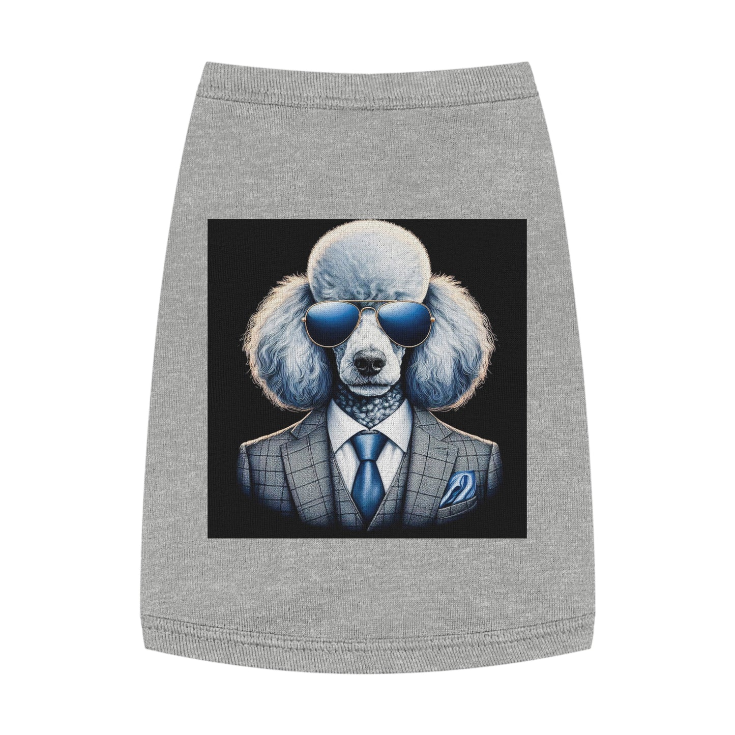 Pet Tank Top Poodle serious business Pets Printify M Heather