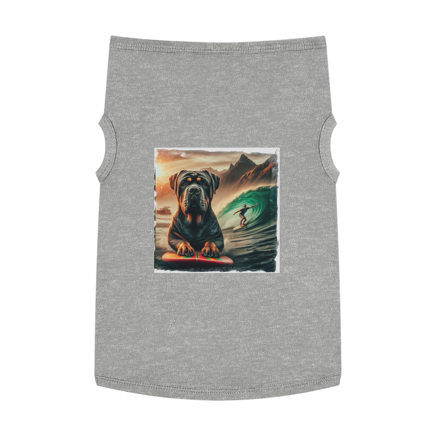 Pet Tank Top Cane Corso Surfing Dog Pets Printify XL Heather