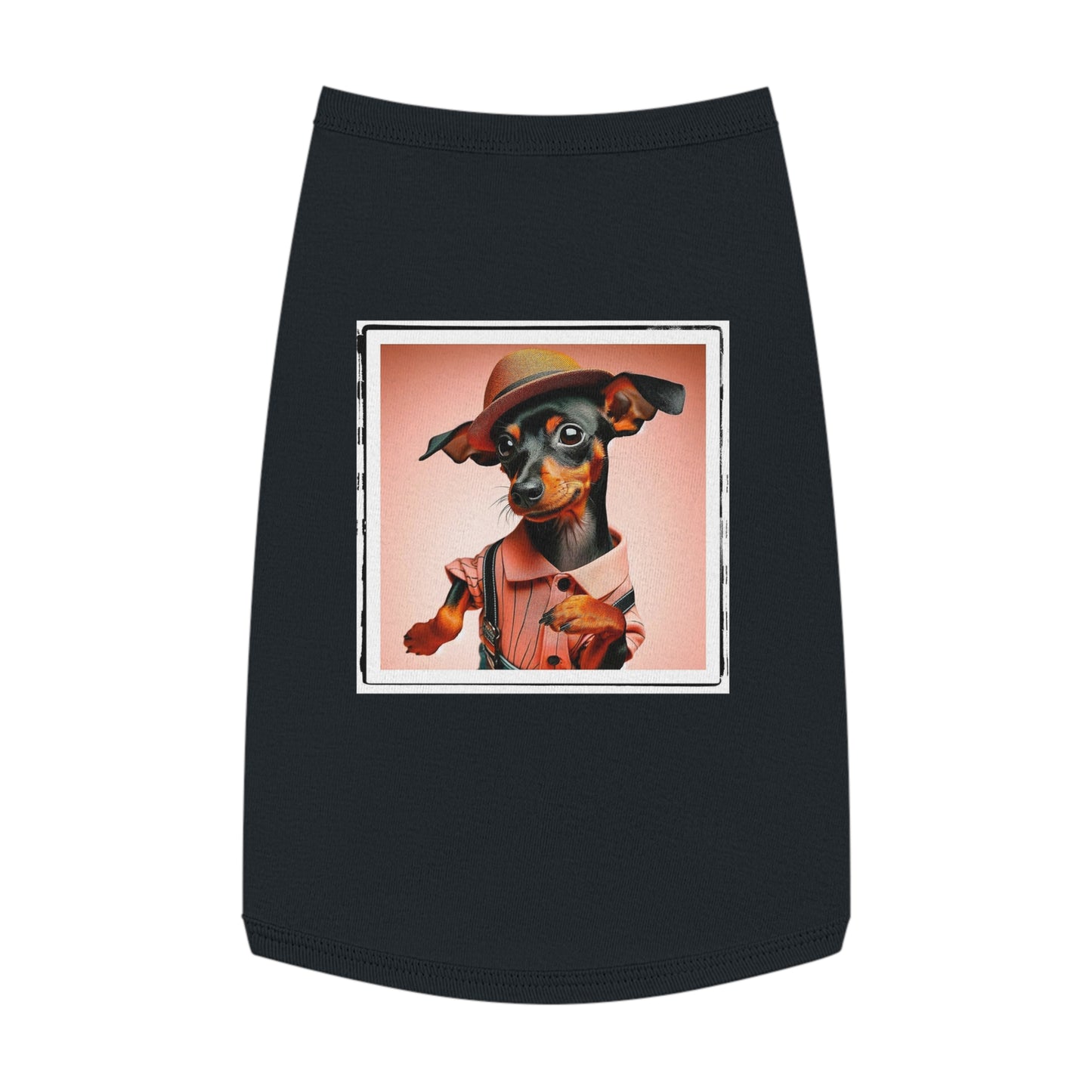- Min Pin Tank Tops tiny dancer Pets Printify L Black