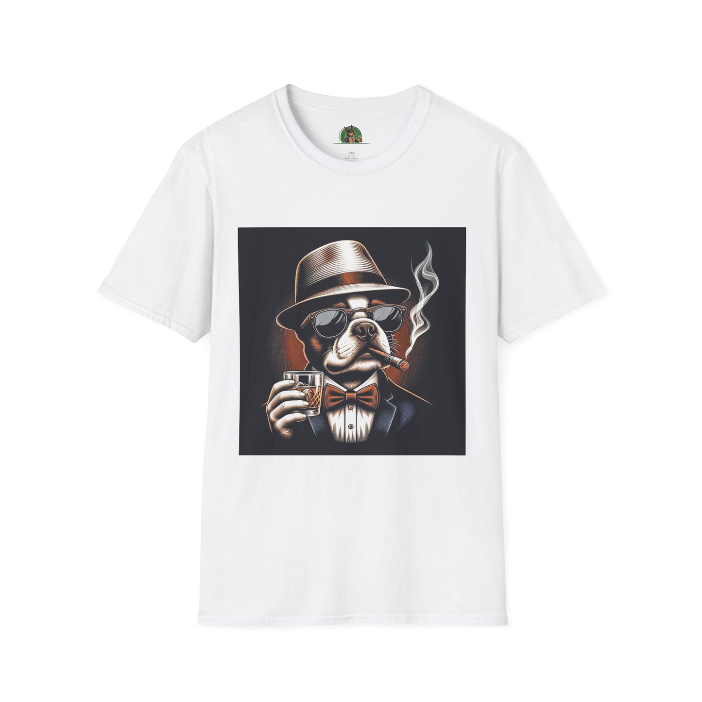 Boston Terrier Smoking T-shirt T-Shirt Printify XS White