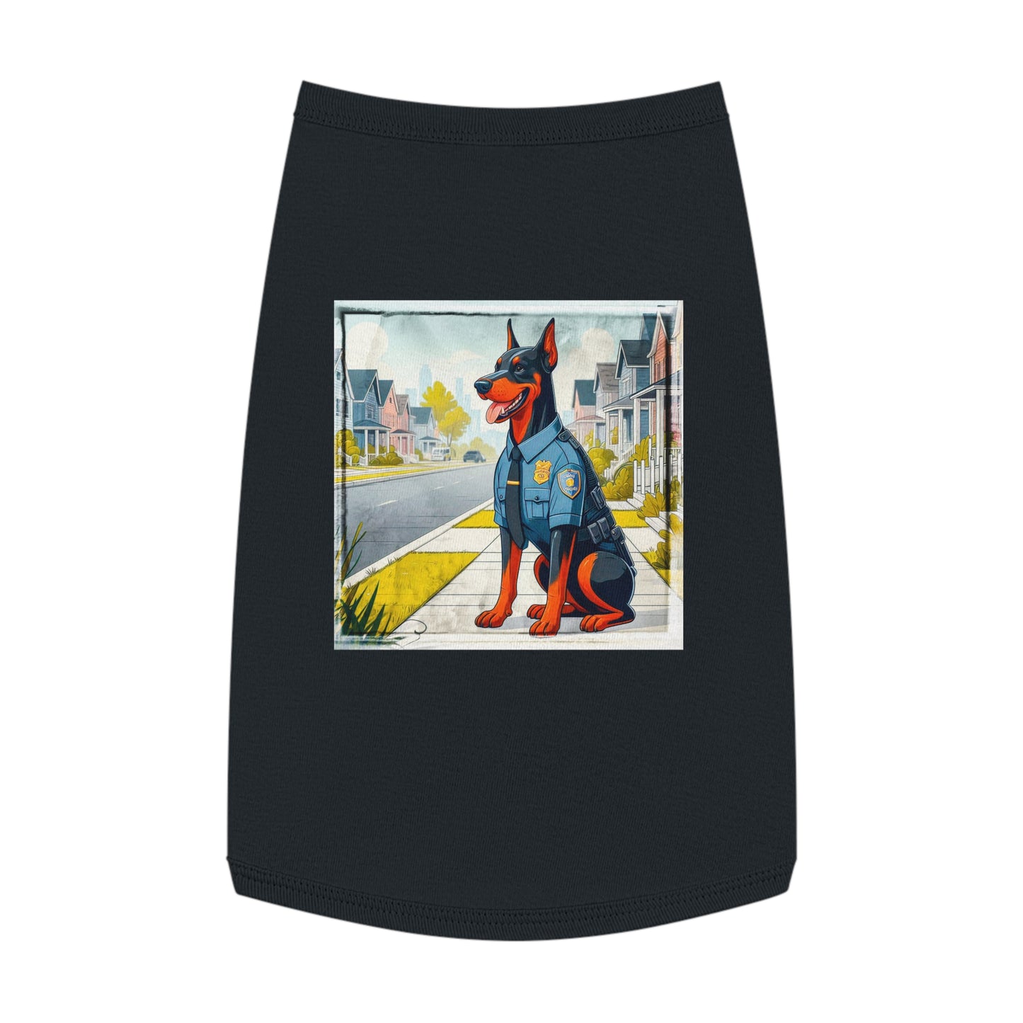 Pet Tank Top Doberman cop hero t shirt Pets Printify
