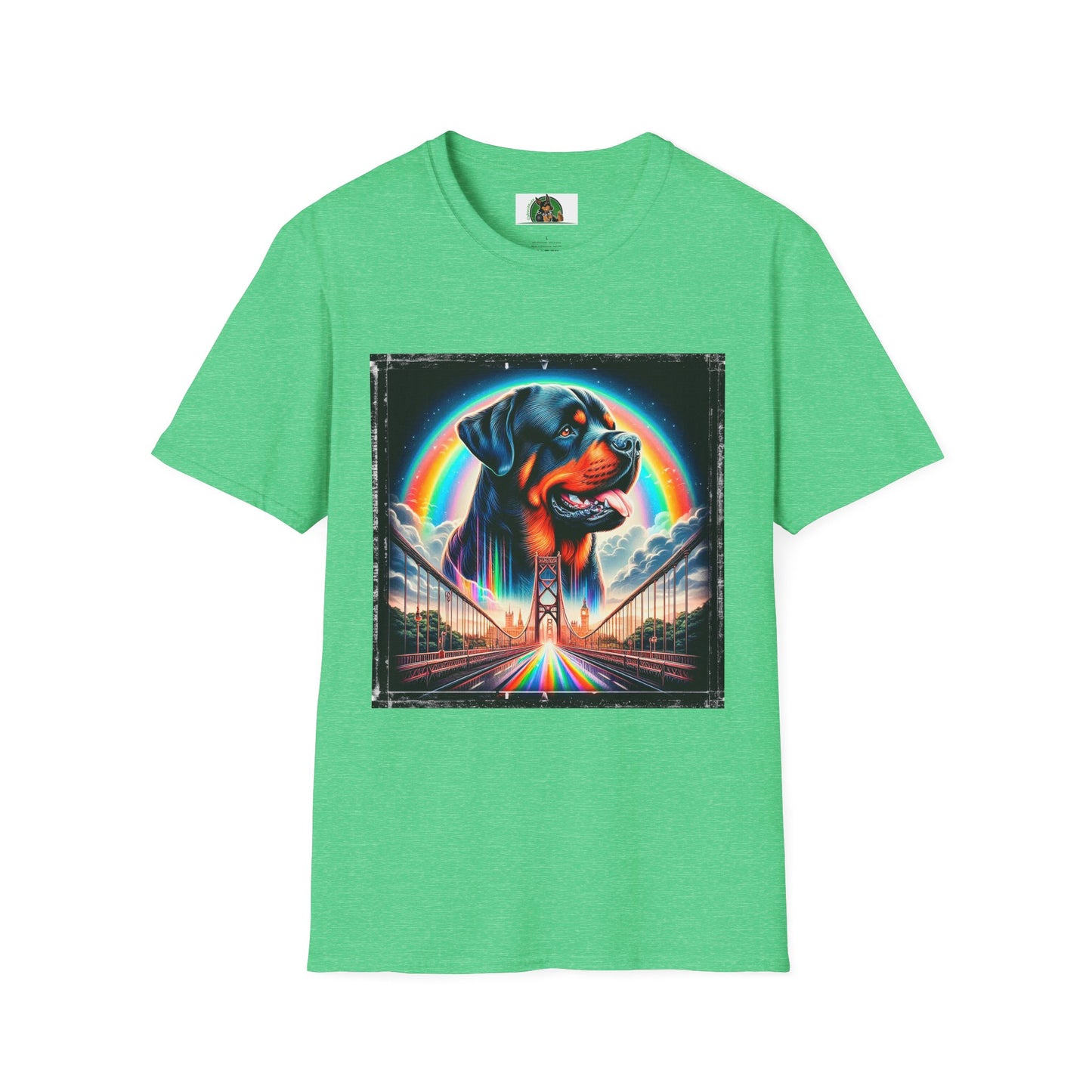 Rottweiler colorful rainbow T-Shirt Printify S Heather Irish Green