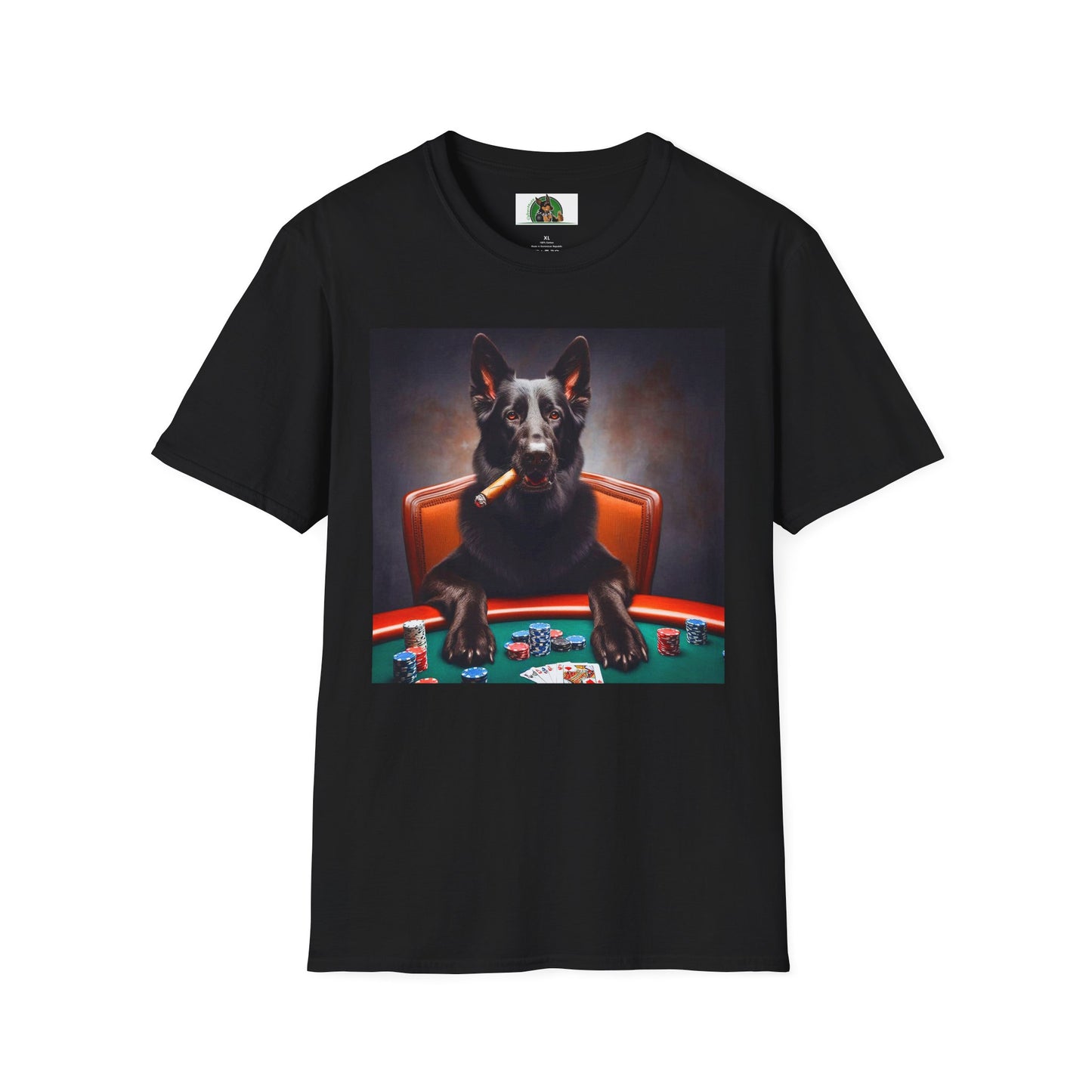 German Shepherd poker shirt T-Shirt Printify Black S
