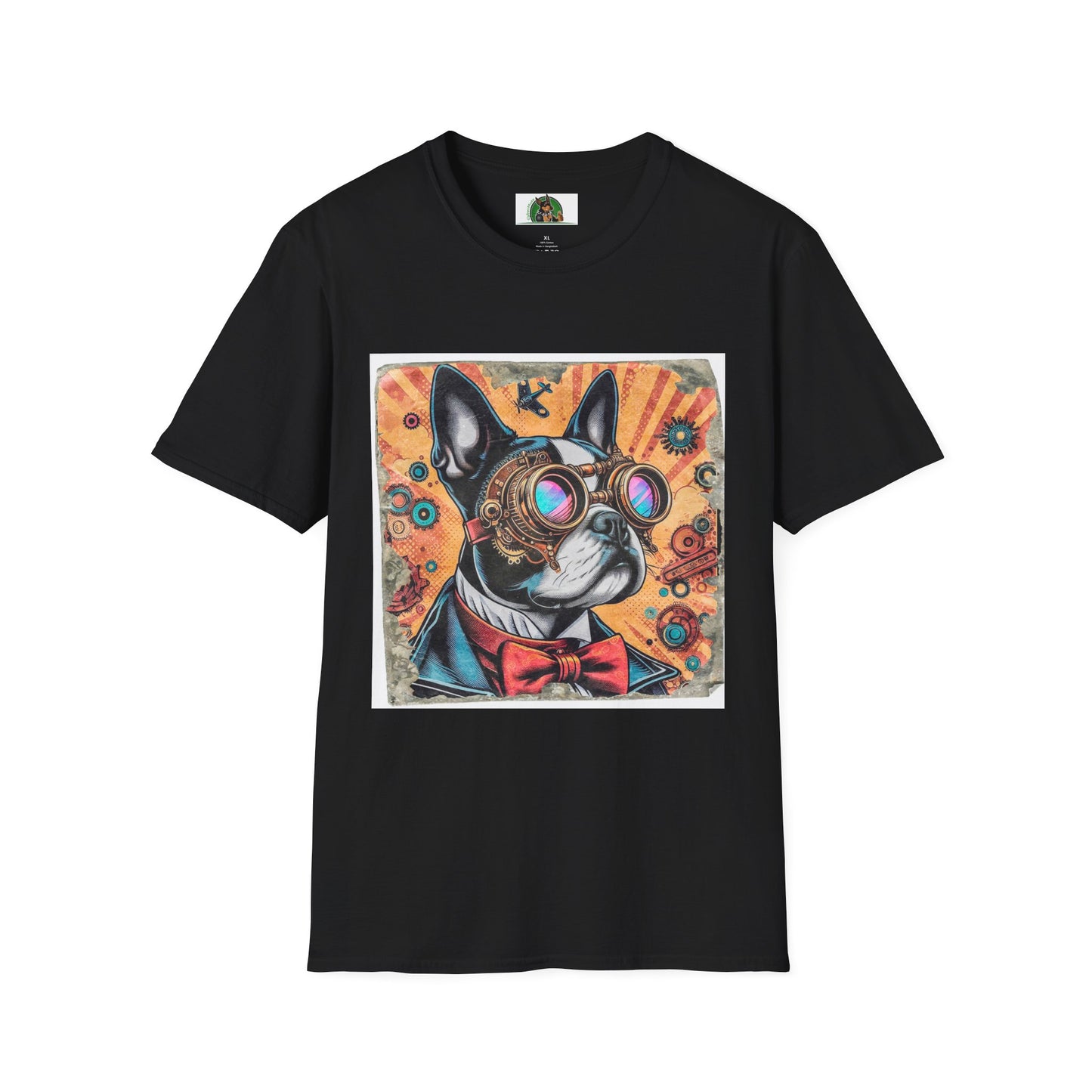 Steampunk Boston Terrier T-Shirt T-Shirt Printify XS Black