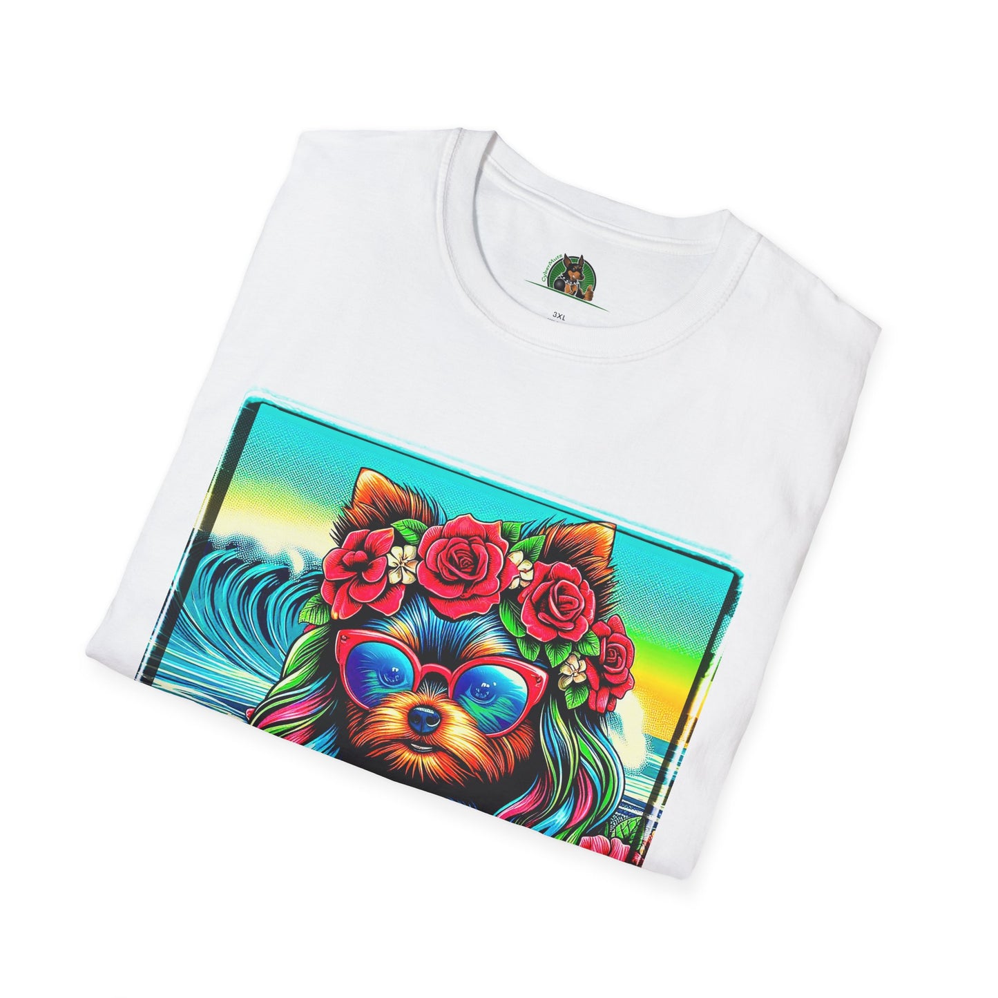 Yorkie flower girl shirt T-Shirt Printify