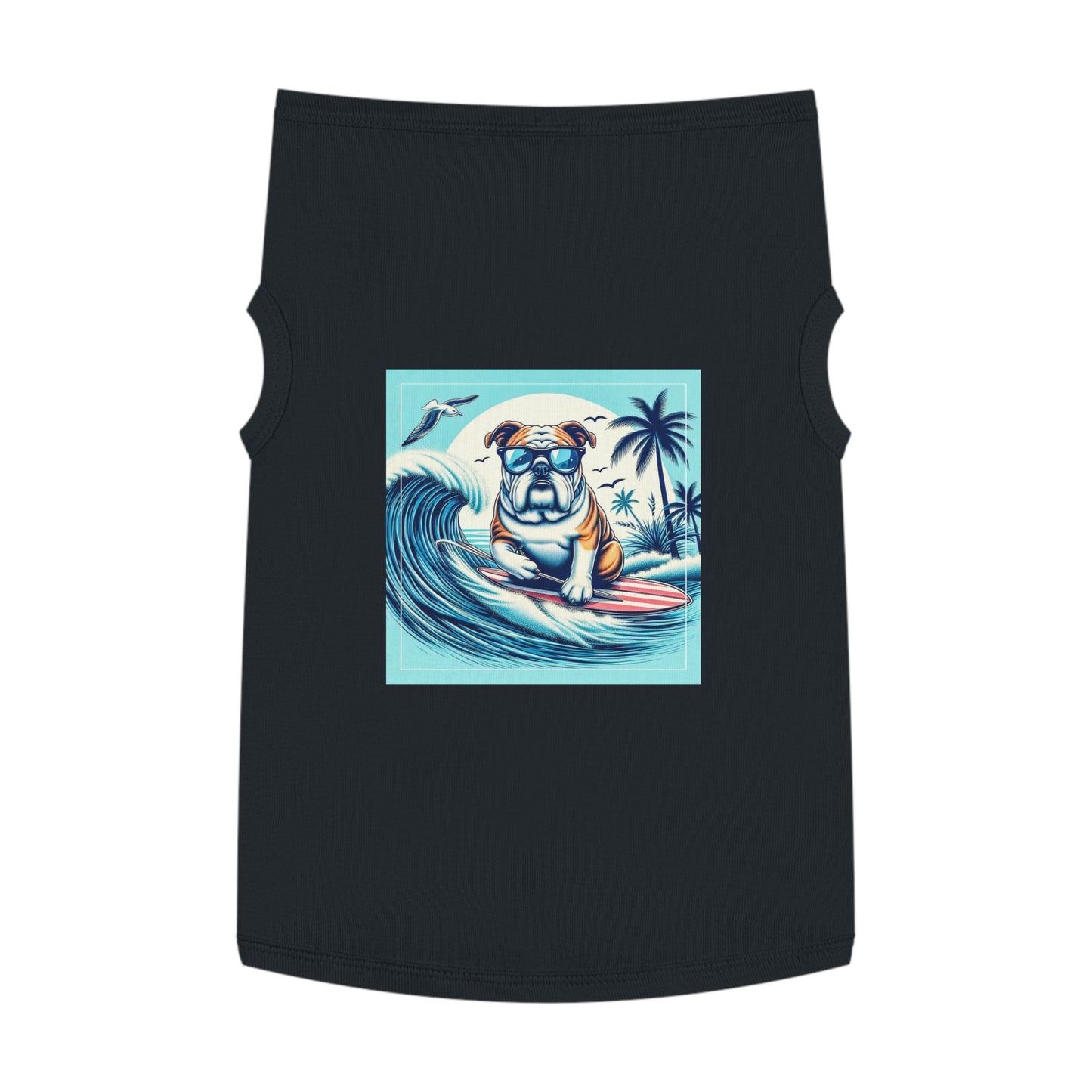 Pet Tank Top Bulldog waves t shirt Pets Printify