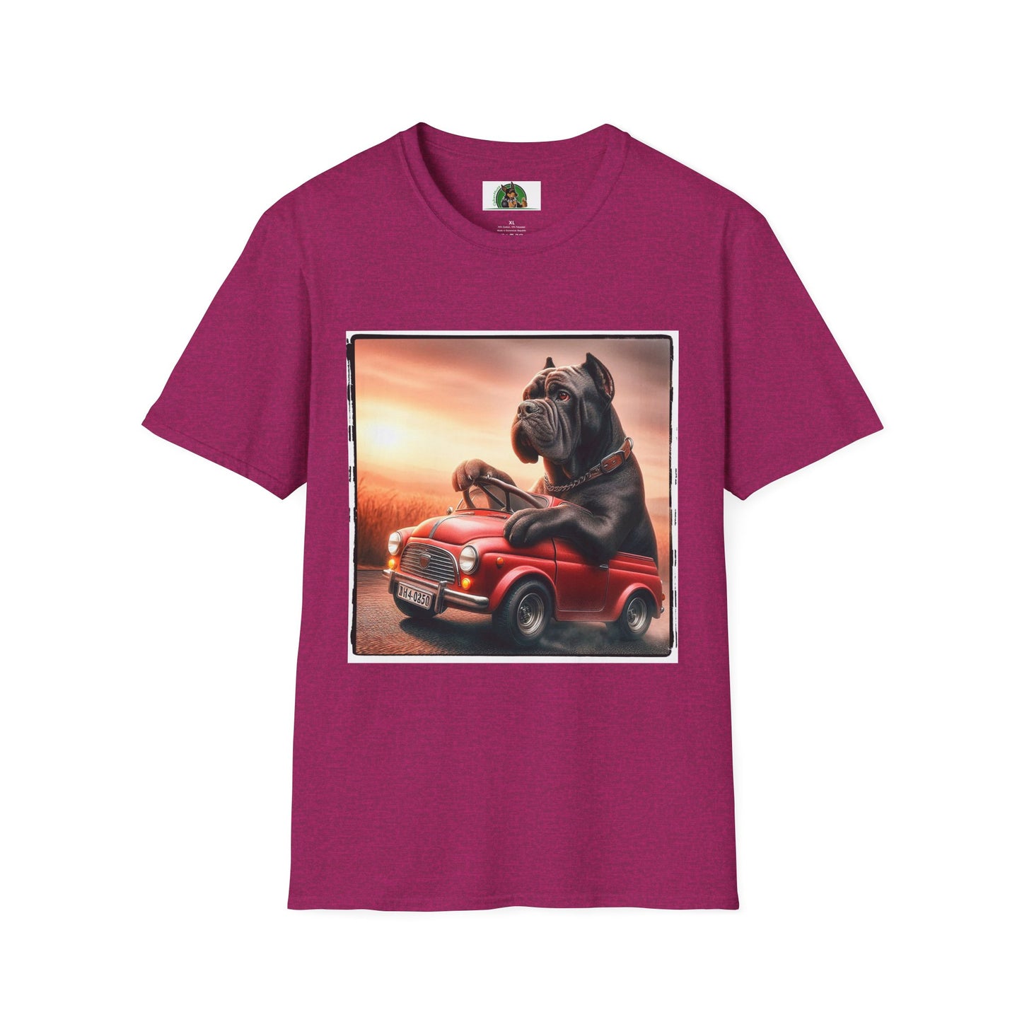 Wacky Cane Corso Driving Little Car T-Shirt Printify S Antique Heliconia