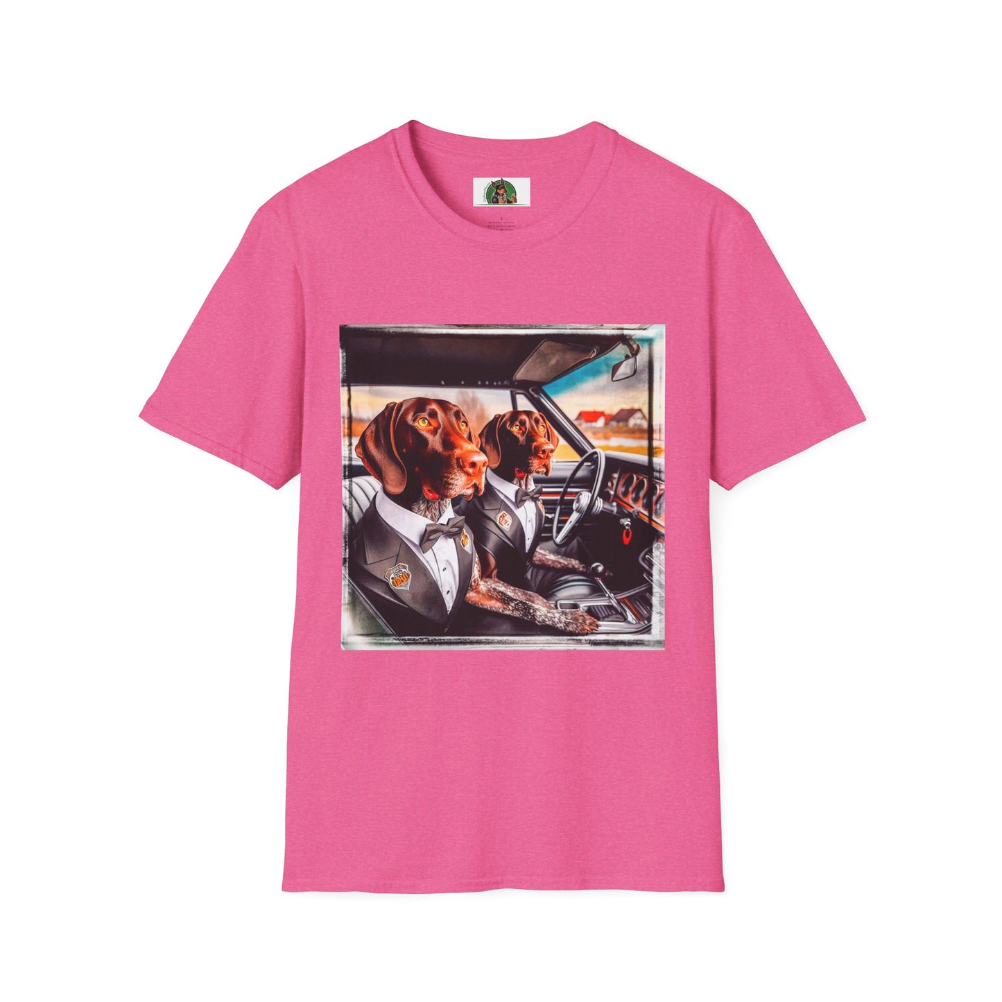 Wacky German Shorthaired Pointer party fun t shirt T-Shirt Printify S Heather Heliconia