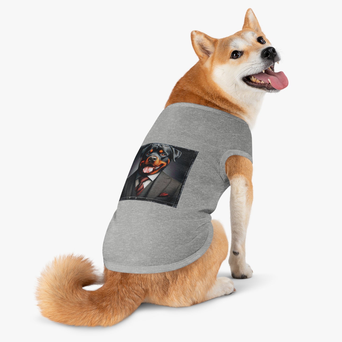 Pet Tank Top Rottie business man