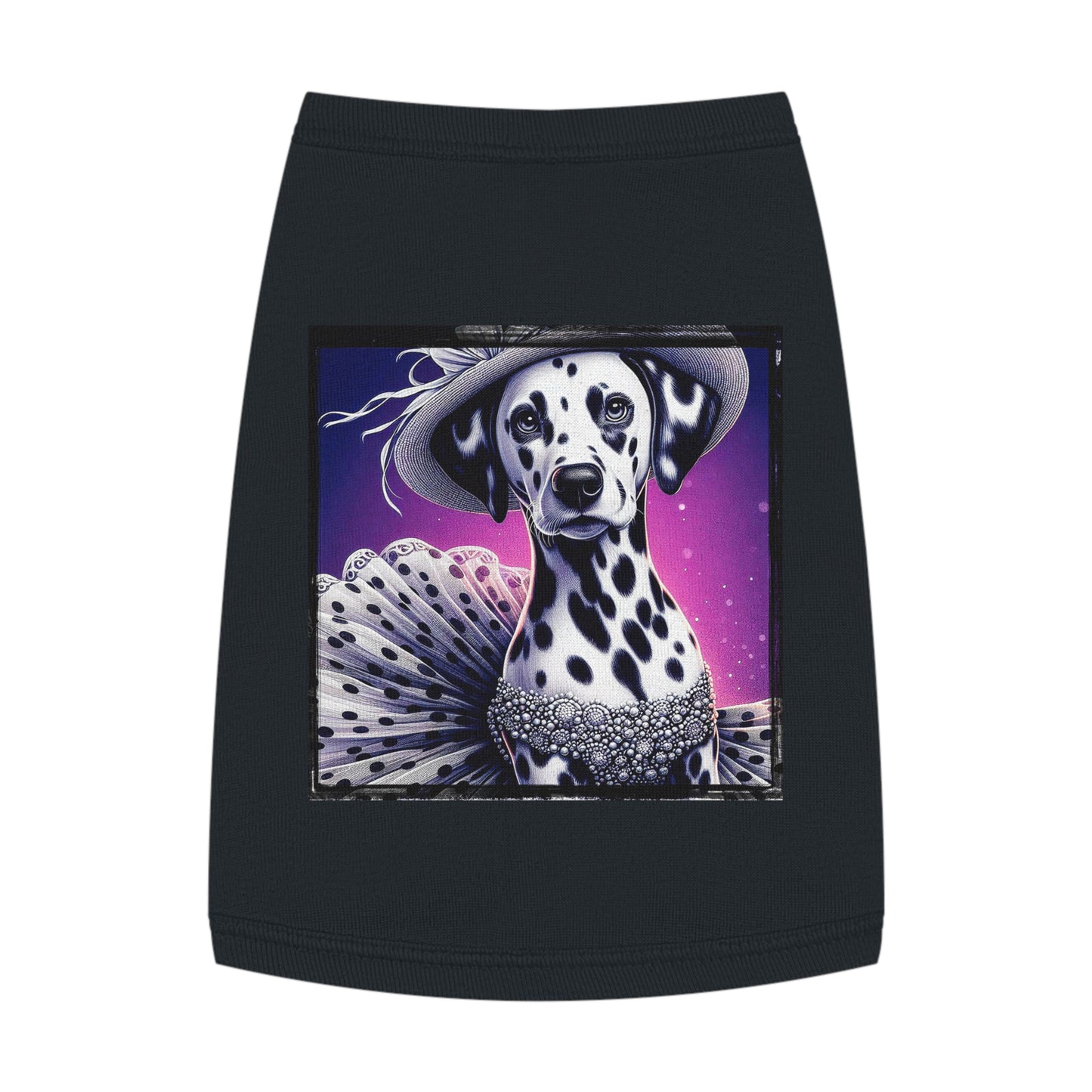 Pet Tank Top Dalmatian pretty in spots t shirt Pets Printify M Black