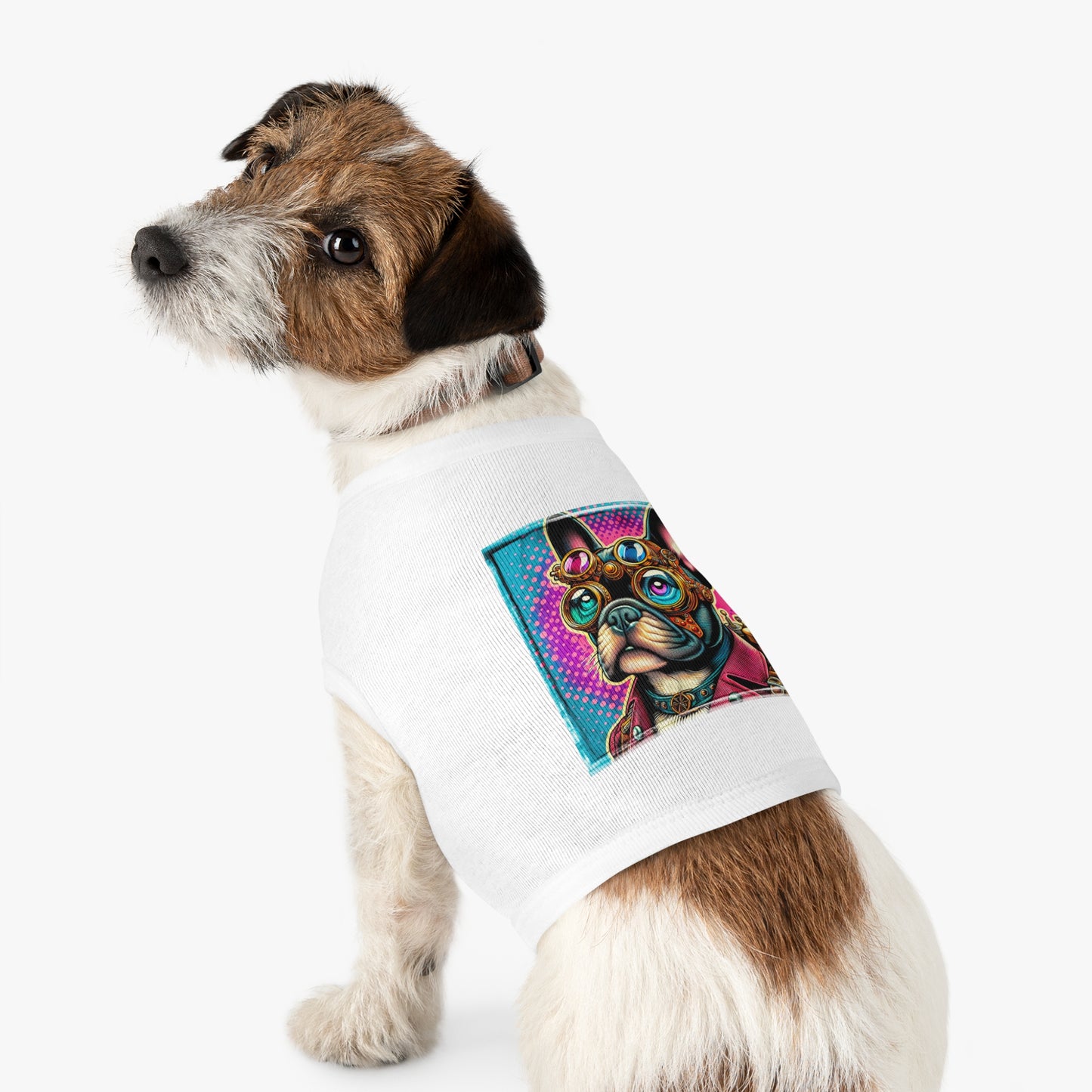 Pet Tank Top French Bulldog colorful steampunk t shirt Pets Printify