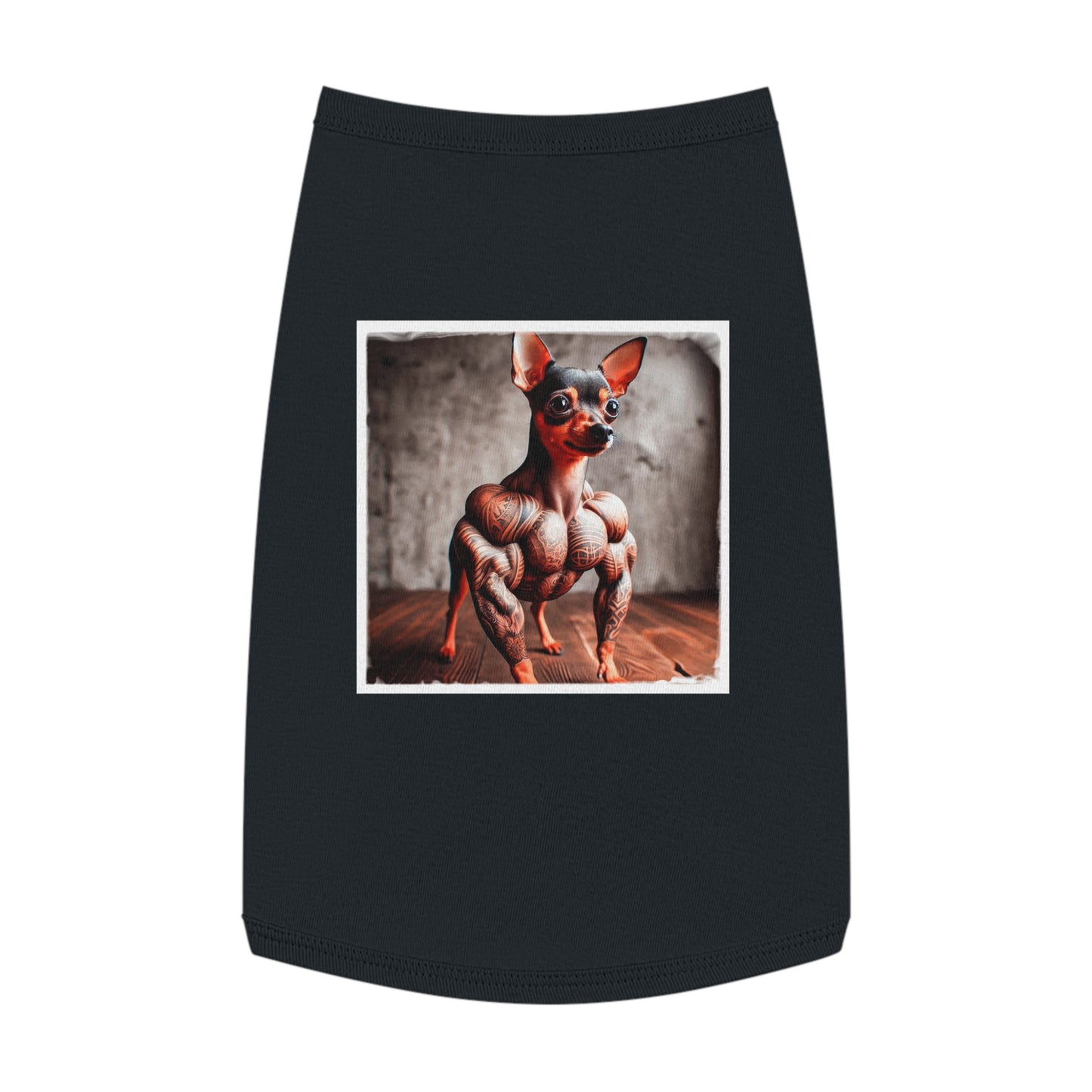 - Min Pin Tank Tops tiny muscles Pets Printify L Black