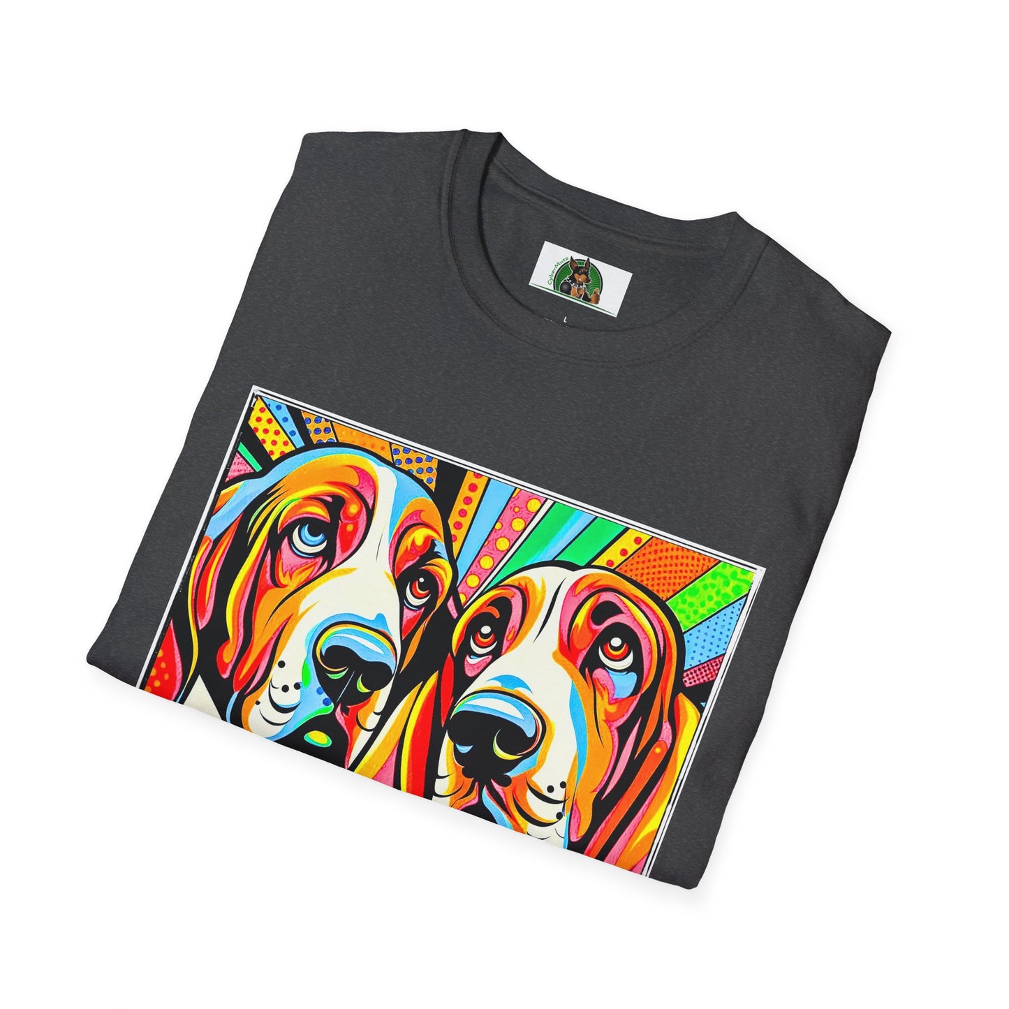 Basset Hound Boys Pop Art Pic T-Shirt Printify