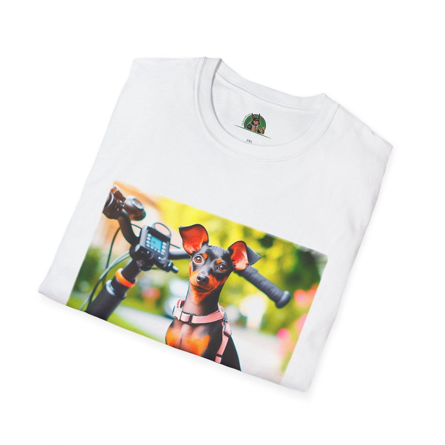 Min Pin T-Shirt bike riding T-Shirt Printify