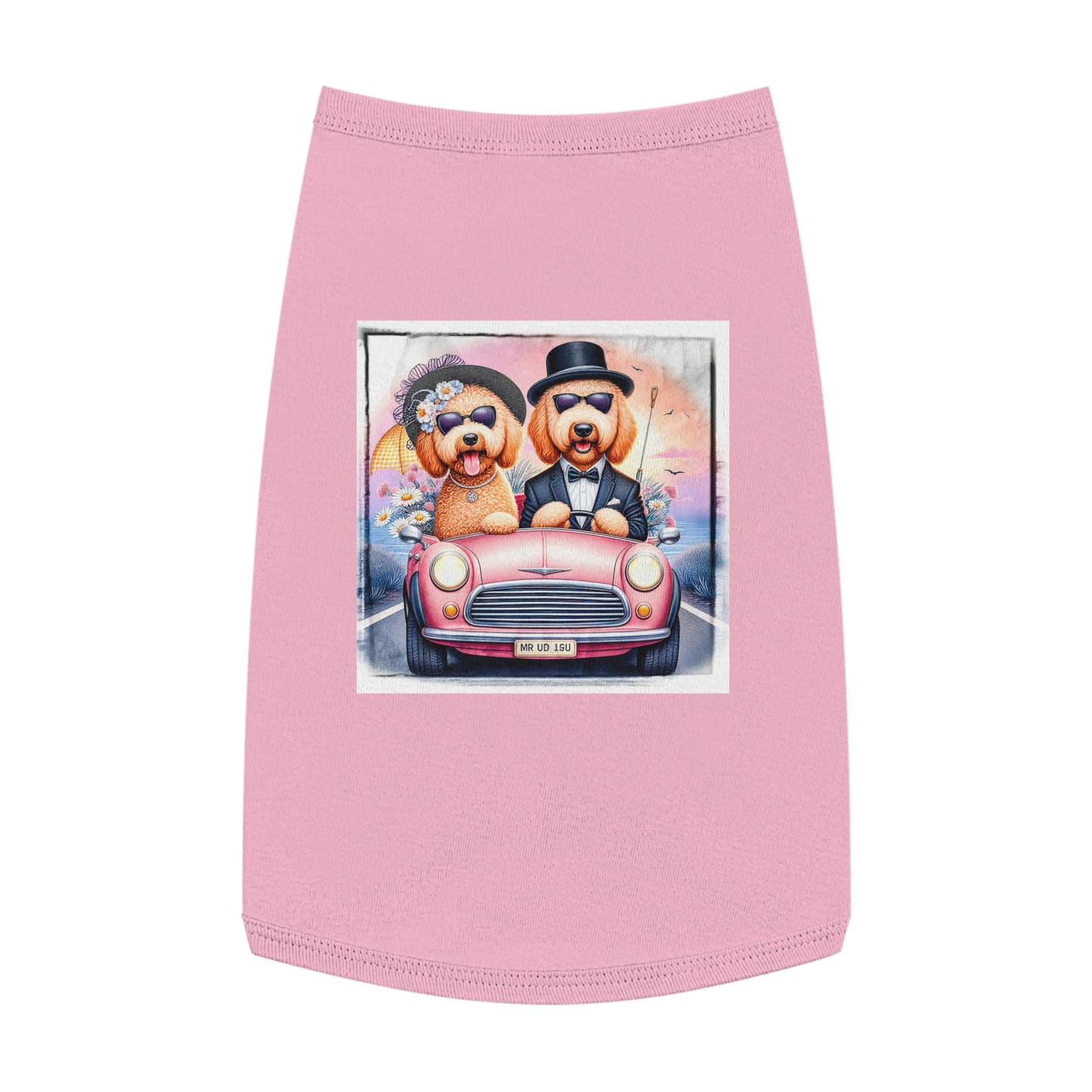 Wacky Pet Tank Golden Doodle wacky couple Pets Printify L Pink