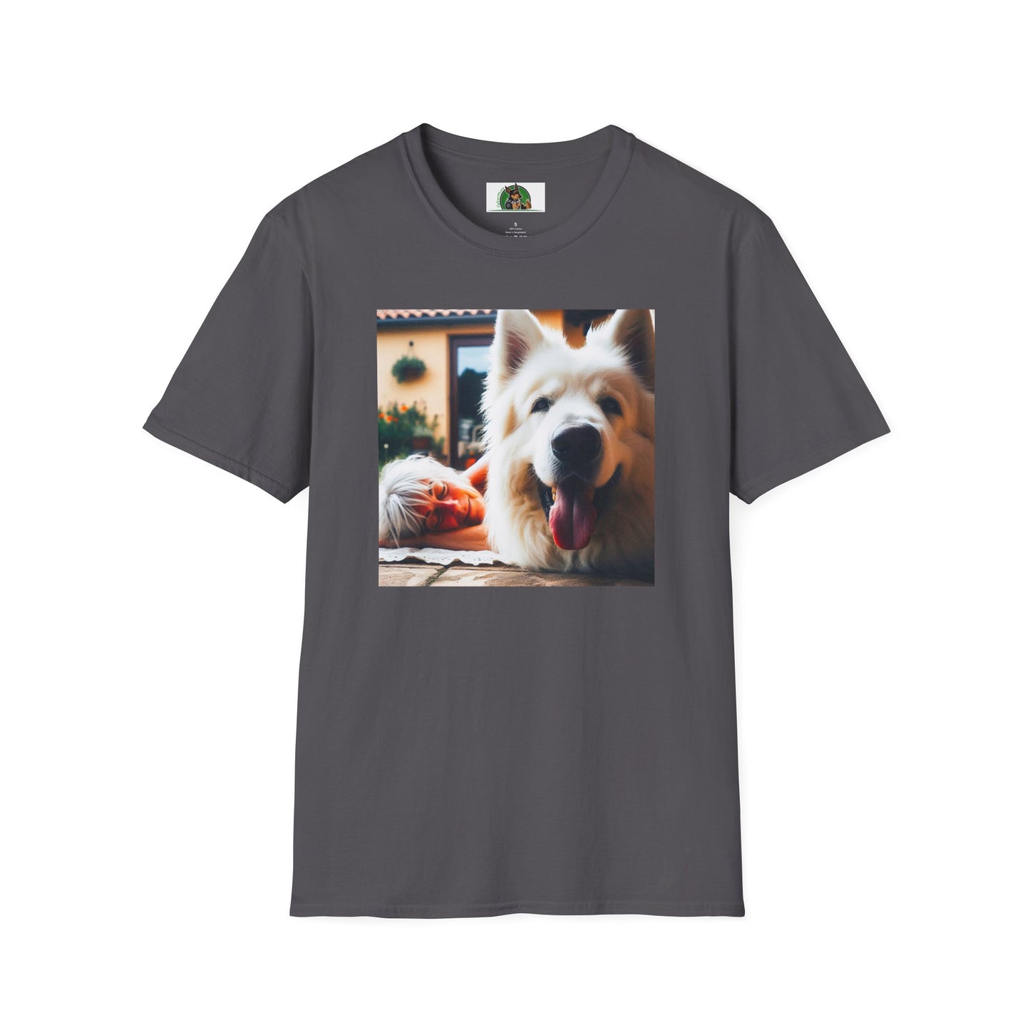 German Shepherd pretty fluffy boy shirt T-Shirt Printify Charcoal S