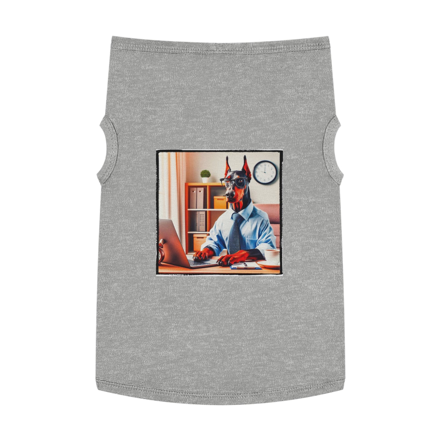 Pet Tank Top Doberman working man t shirt Pets Printify XL Heather