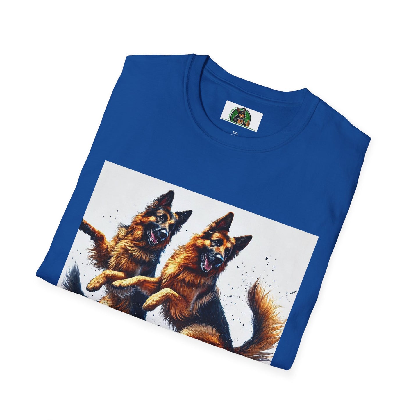 German Shepherd T-Shirt - Dancing Dog Design T-Shirt Printify