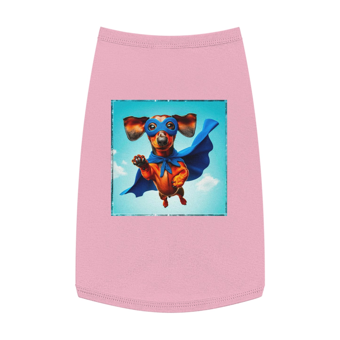 Pet Tank Top Dachshund flying high t shirt Pets Printify L Pink