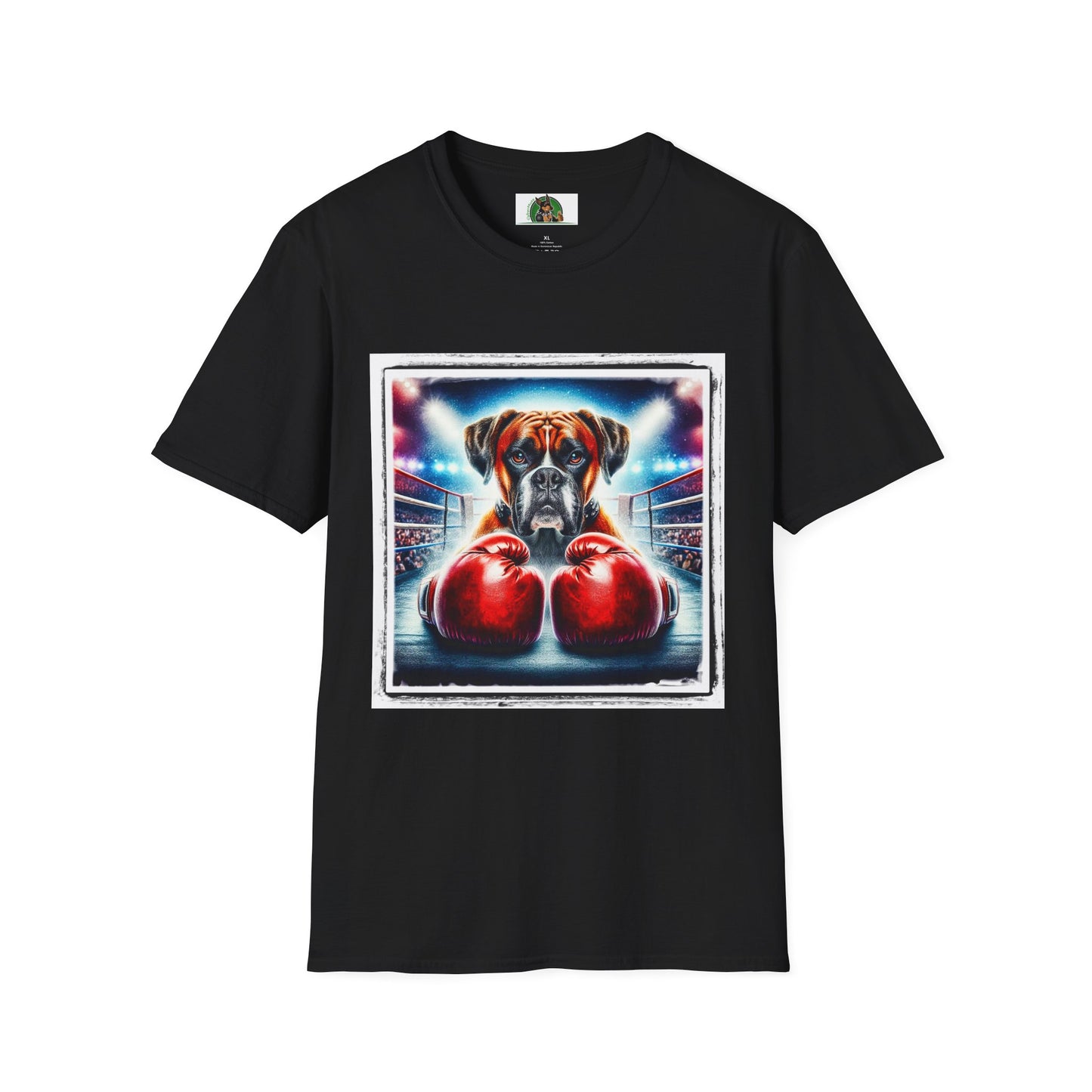 Boxer Dog With Boxing Gloves Shirt T-Shirt Printify XS Black