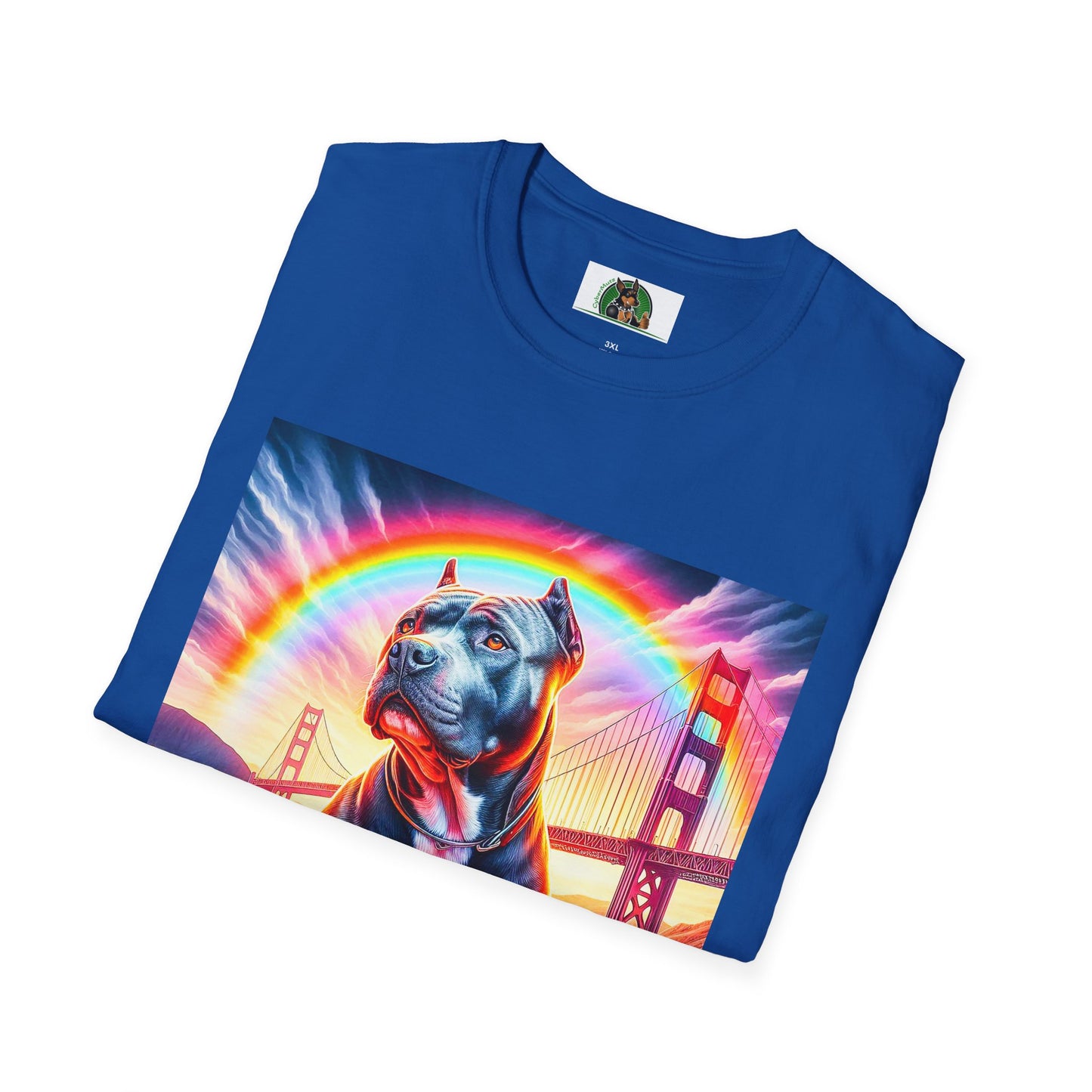 Pit Bull colorful bridge shirt T-Shirt Printify