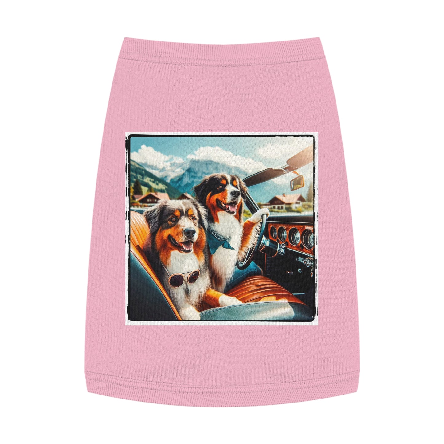 Pet Tank Top Wacky Australian Shepherd Pets Printify M Pink
