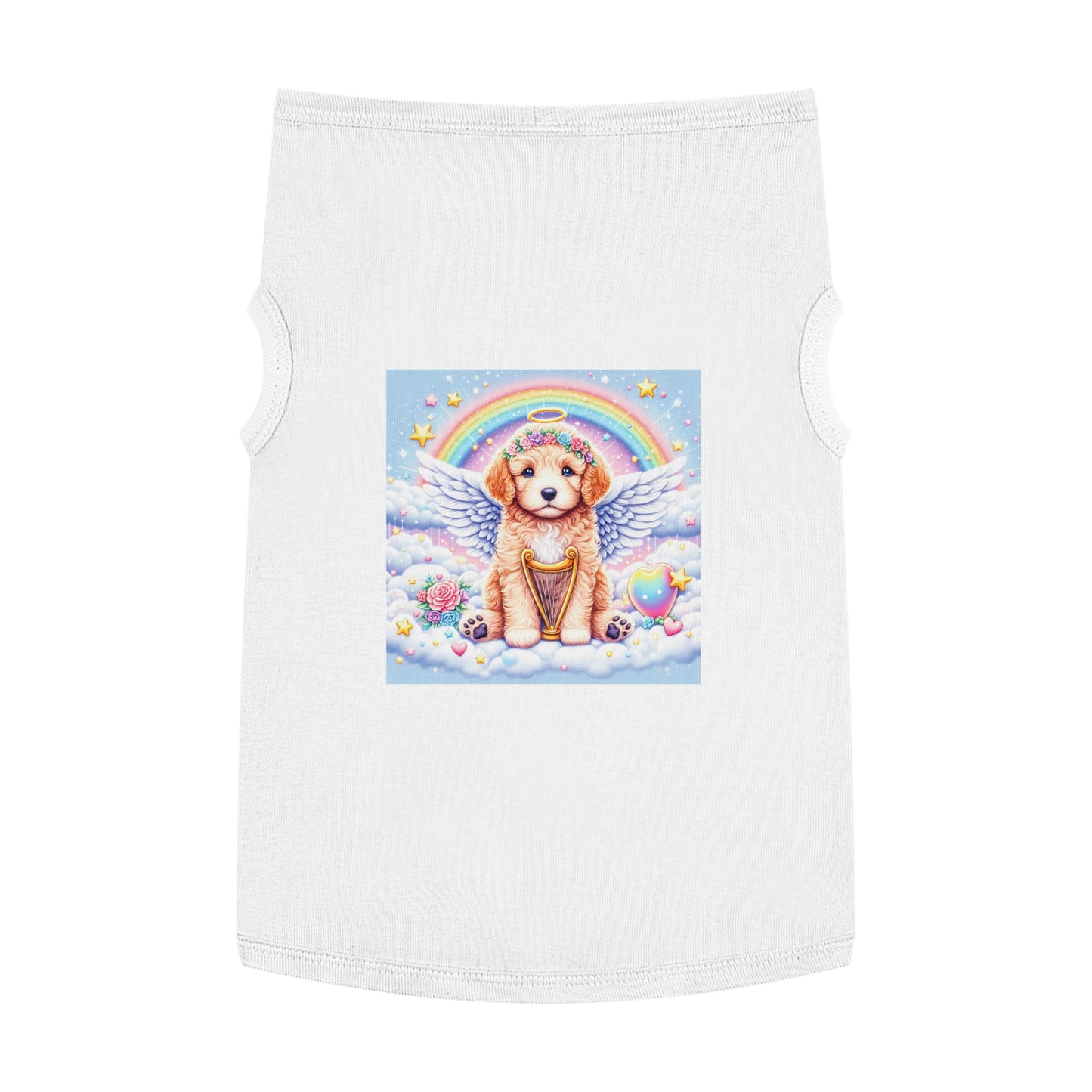 Pet Tank Golden Doodle baby Angel shirt Pets Printify XL White