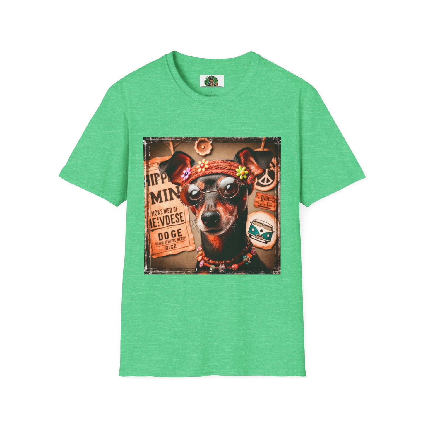 Min Pin T-Shirt hippie dude T-Shirt Printify S Heather Irish Green