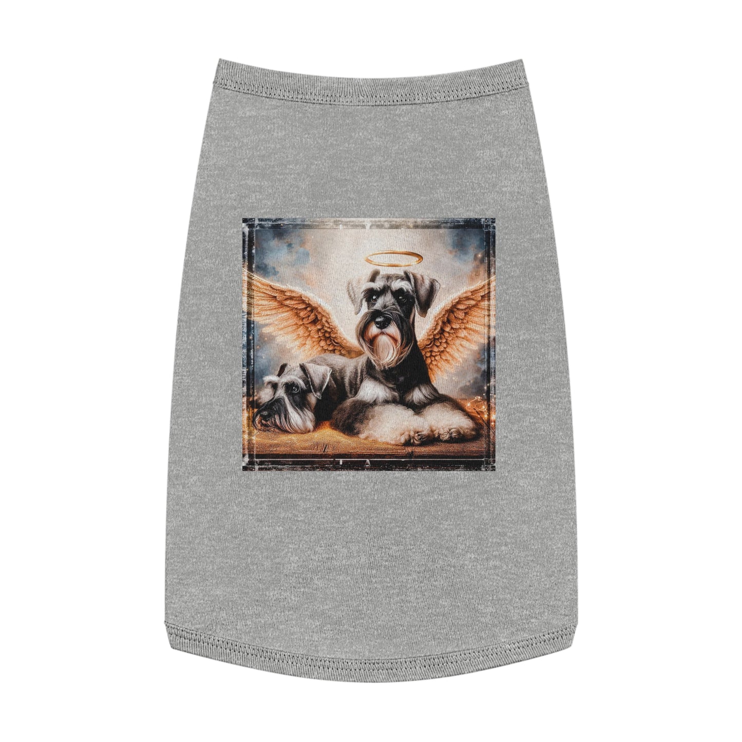 Pet Tank Top Miniature Schnauzer pretty angels shirt Pets Printify L Heather