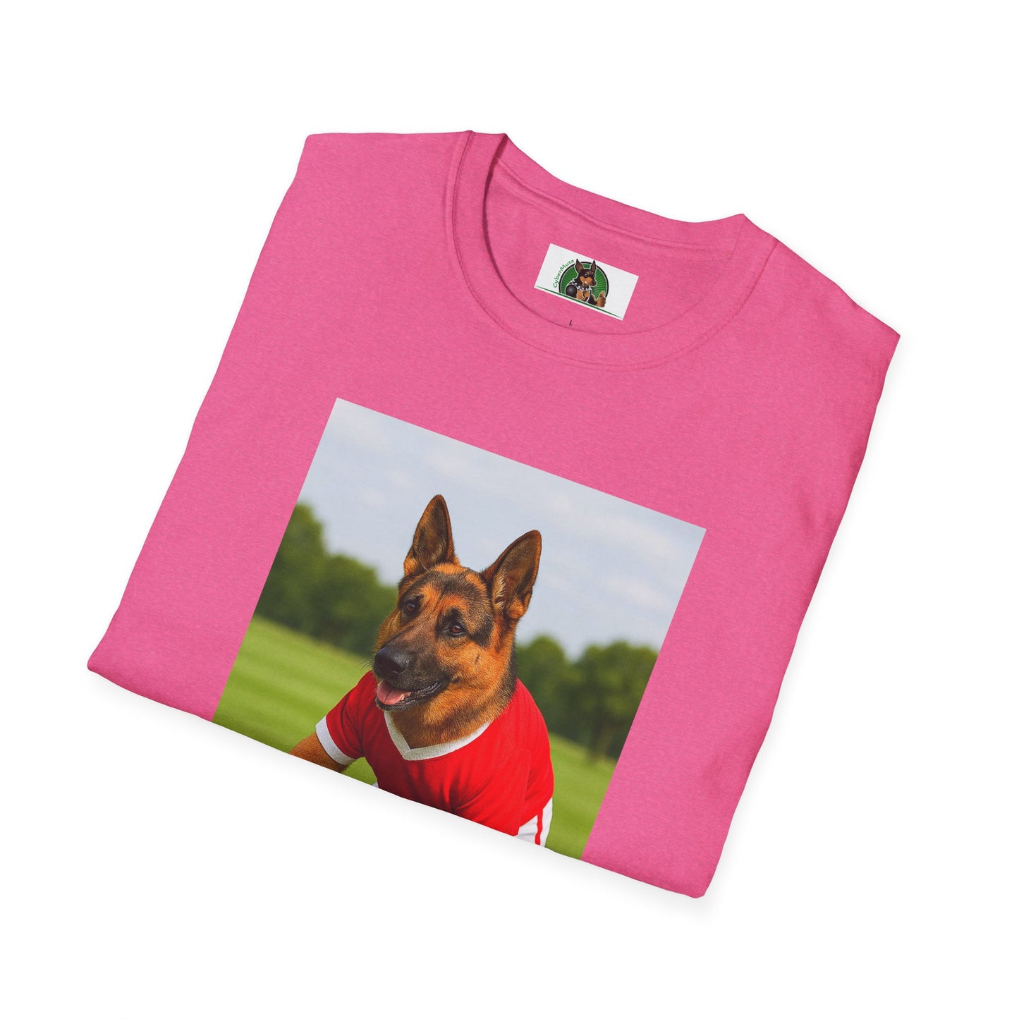 Sports German Shepherd Playing Football Unisex T-Shirt