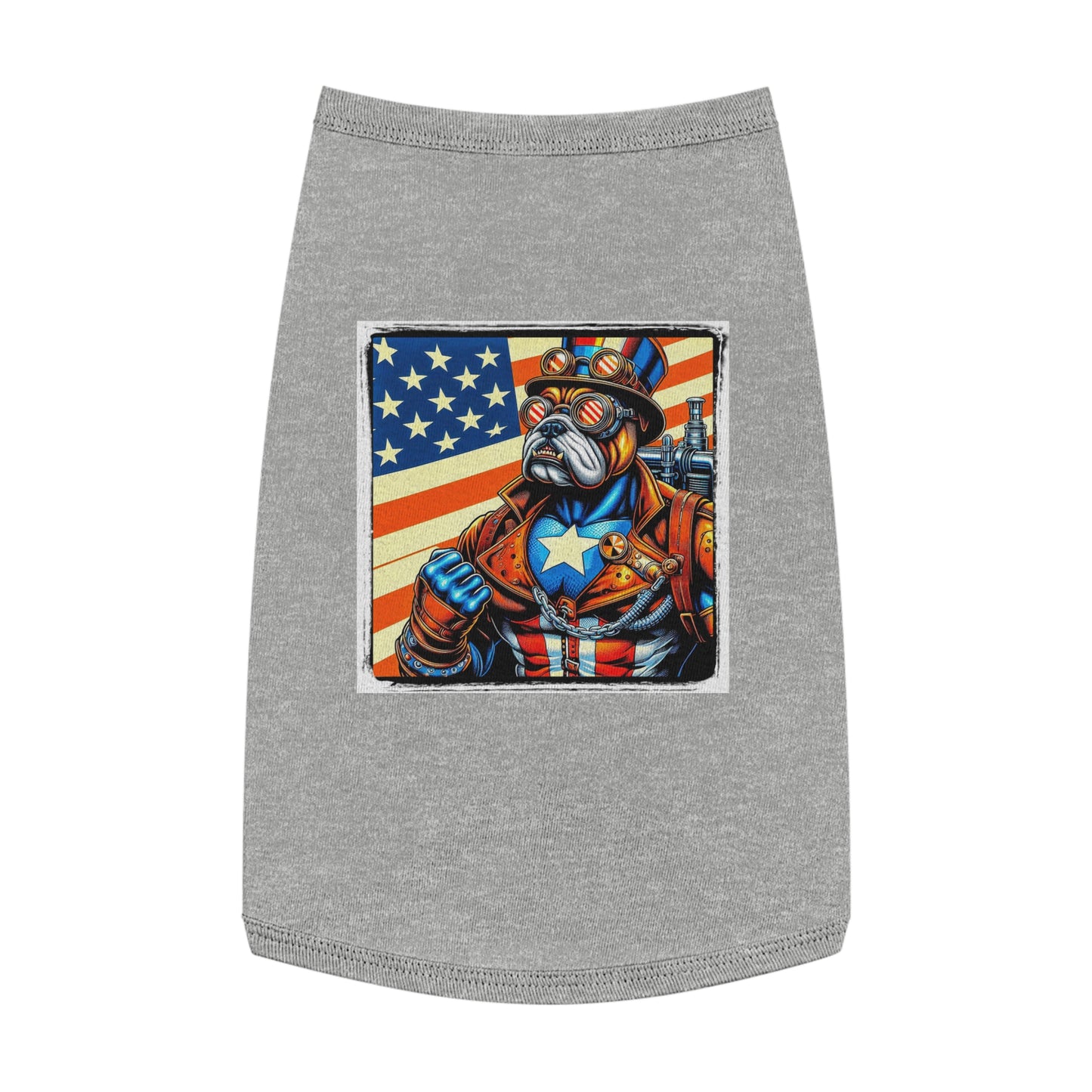 Pet Tank Top Bulldog American steampunk t shirt Pets Printify L Heather