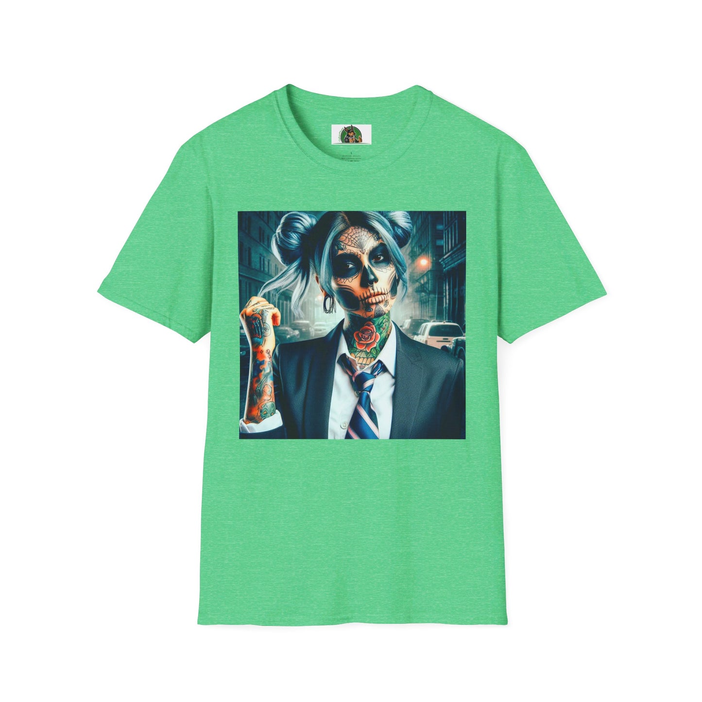 Zombie Girl T-Shirt Printify S Heather Irish Green