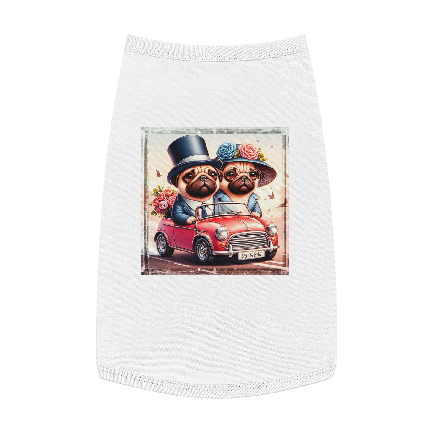 Wacky Pet Tank Top Pug young teen couple Pets Printify L White