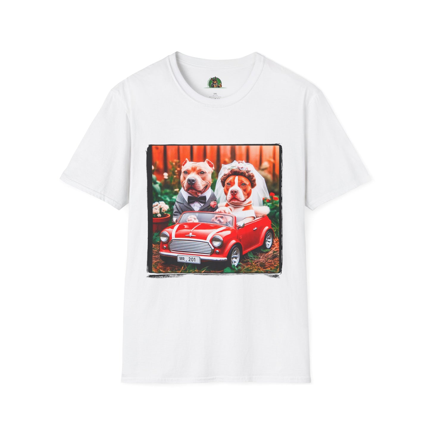 Wacky Pit Bull just married shirt T-Shirt Printify XS White