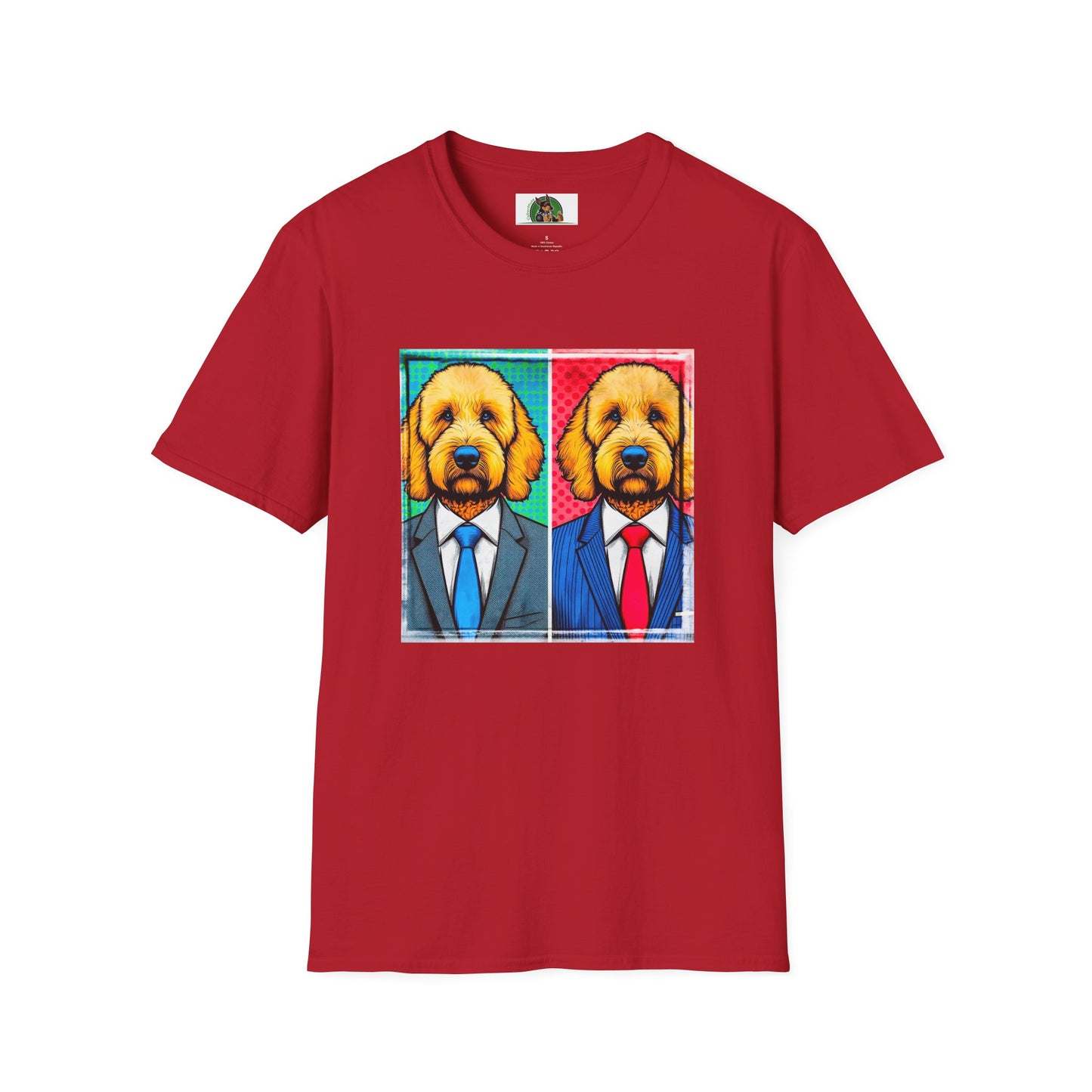 Golden Doodle colors businessmen T-Shirt Printify S Cherry Red